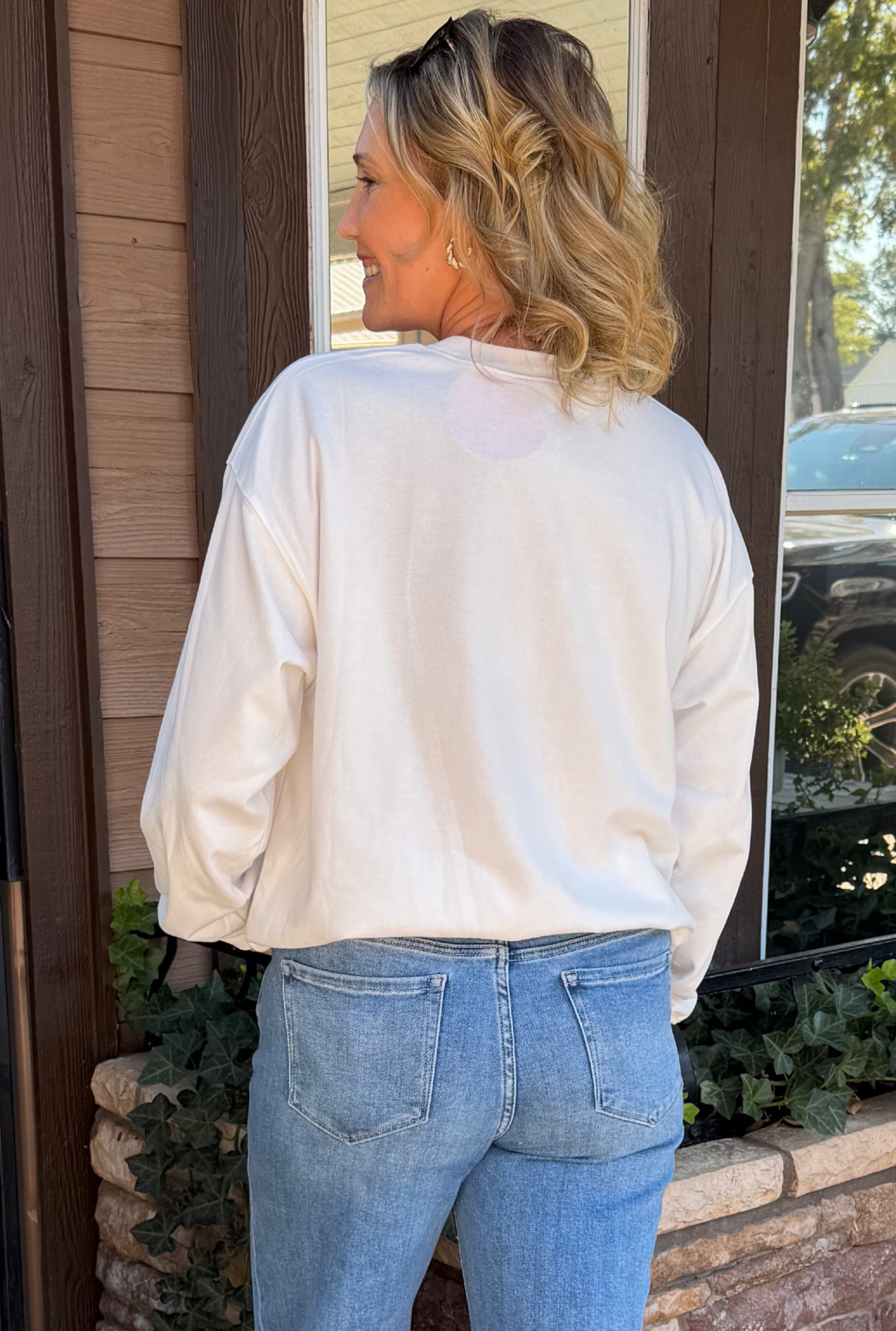 Pumpkin Patchwork Long Sleeve Crewneck