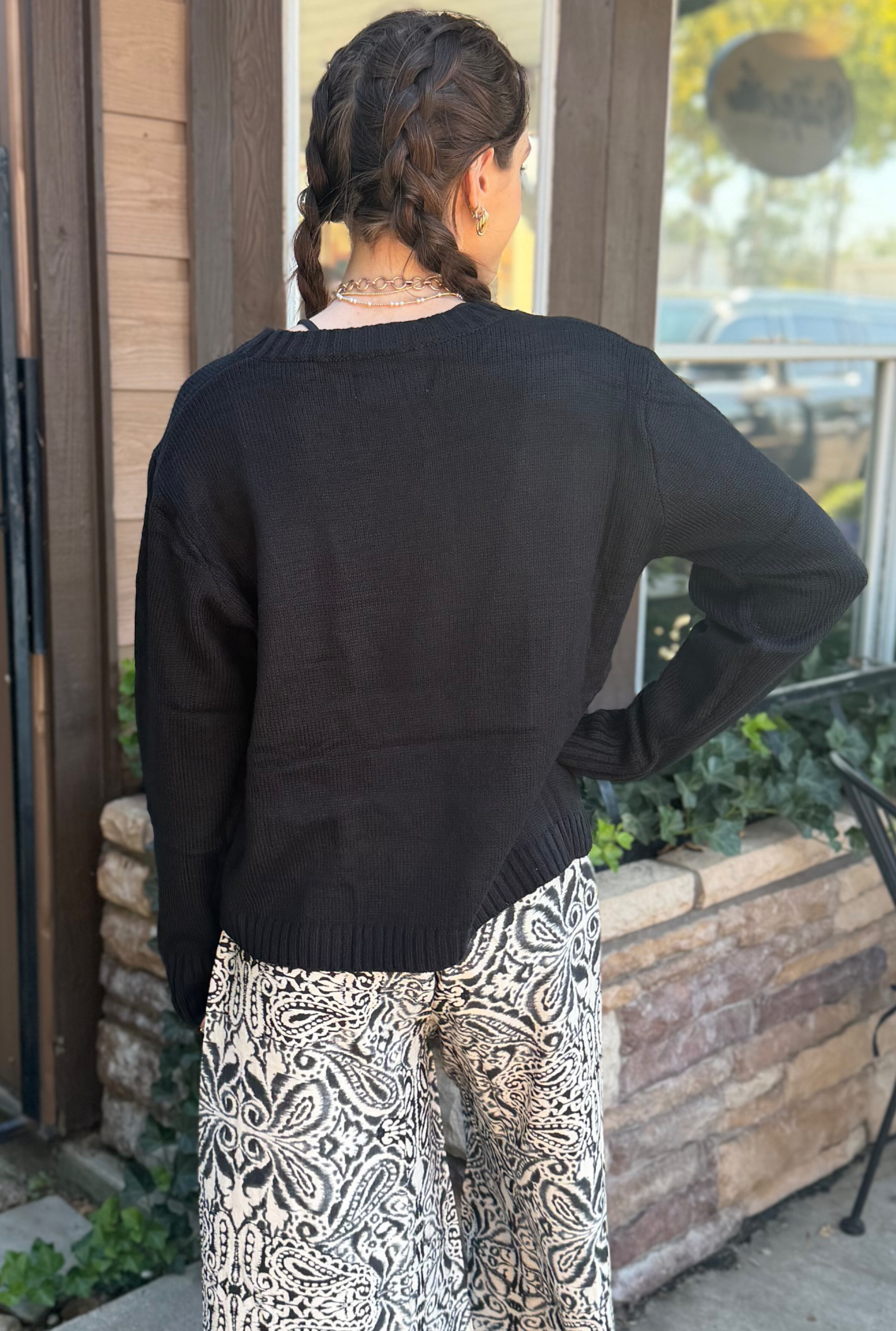 Black and White Whiskey Weather Sweater