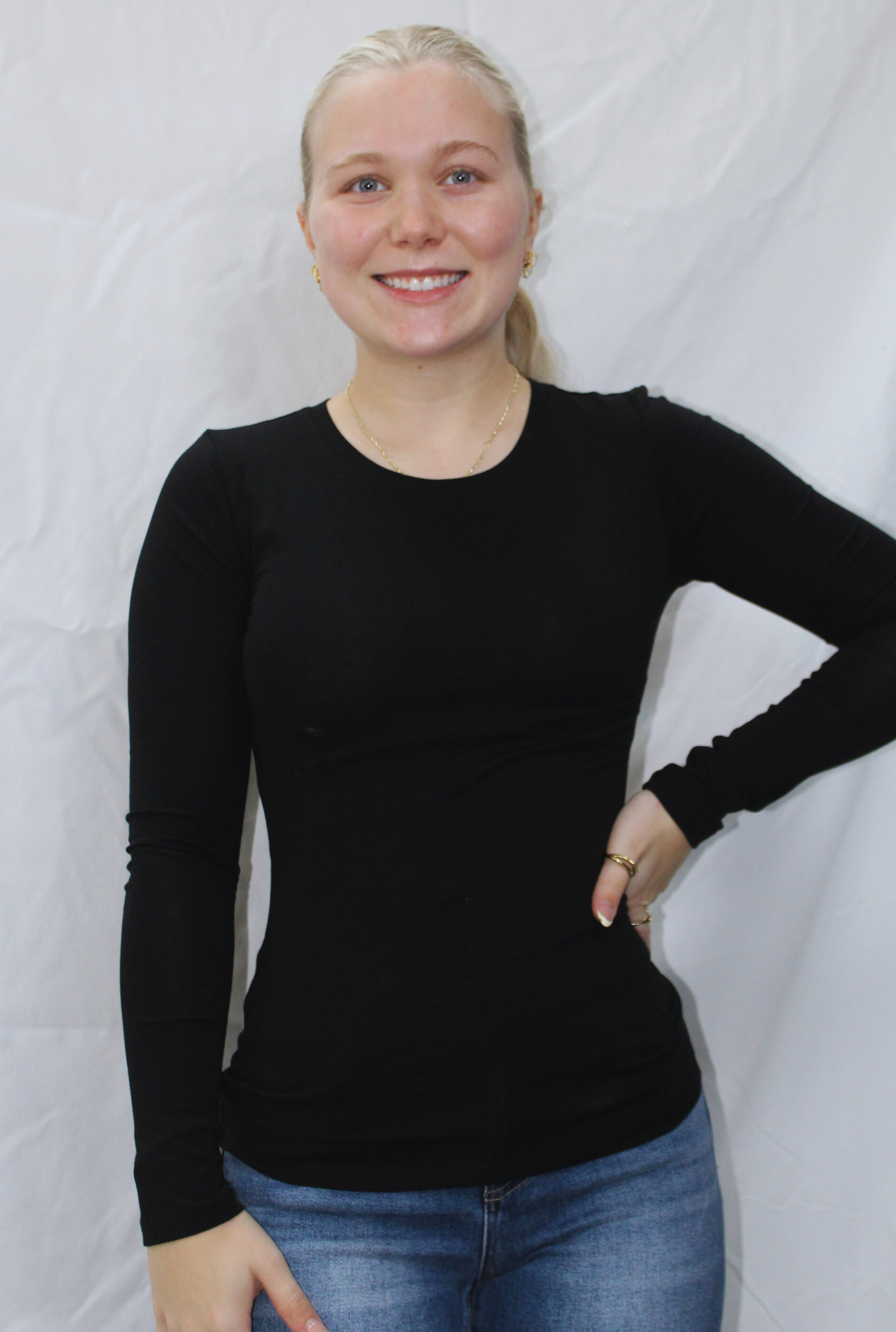 BLACK SPANDEX JEYSEY TOP