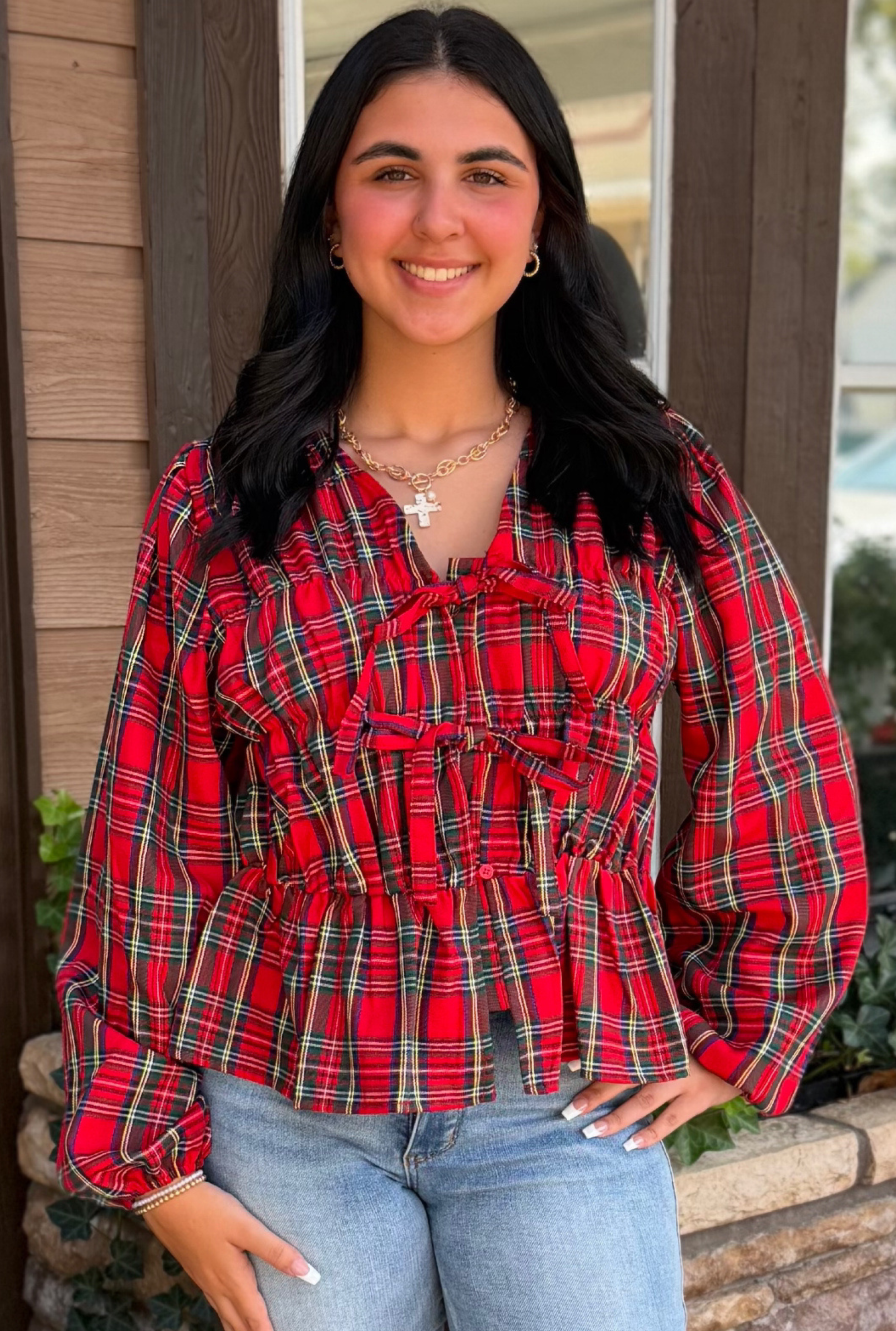 HOLLY PLAID TOP