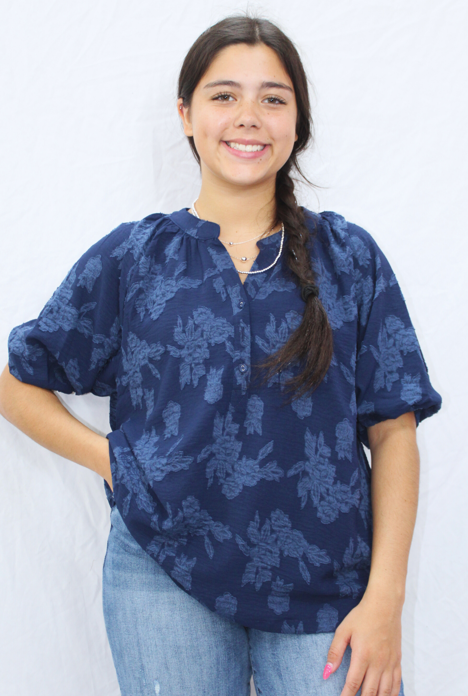 NAVY MANDY TOP