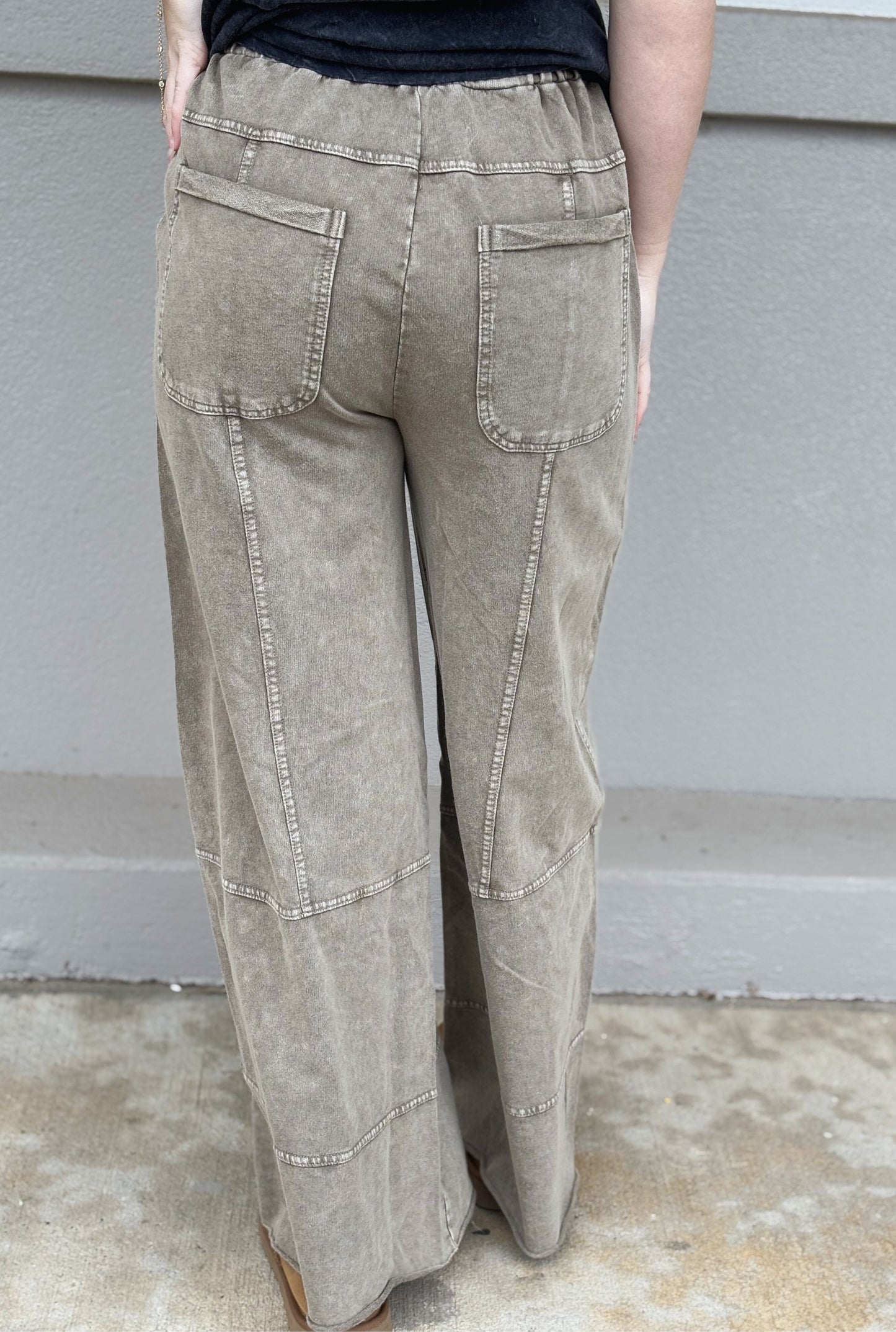 MOCHA MINERAL TERRY PANTS