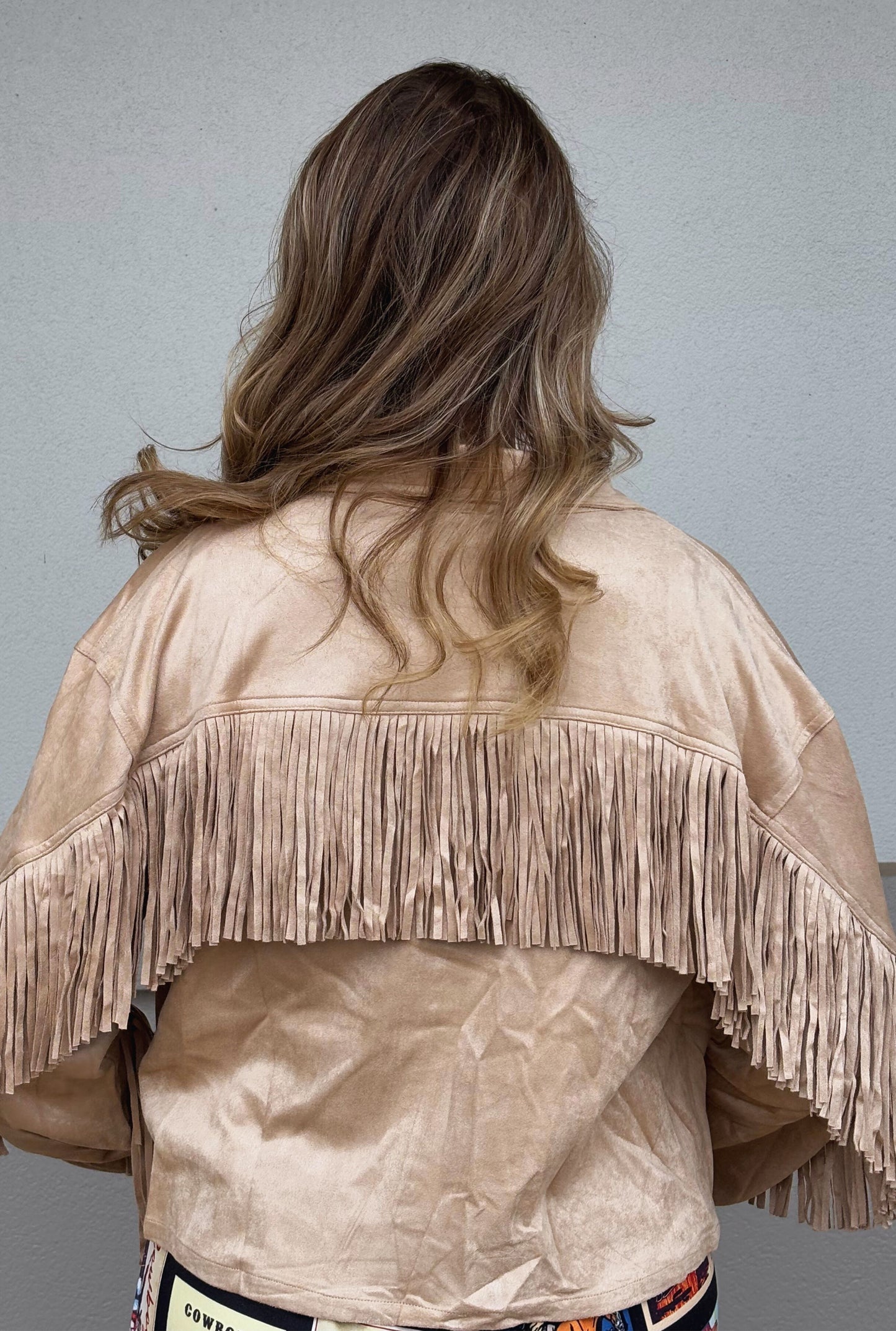 BEIGE FRINGE JACKET