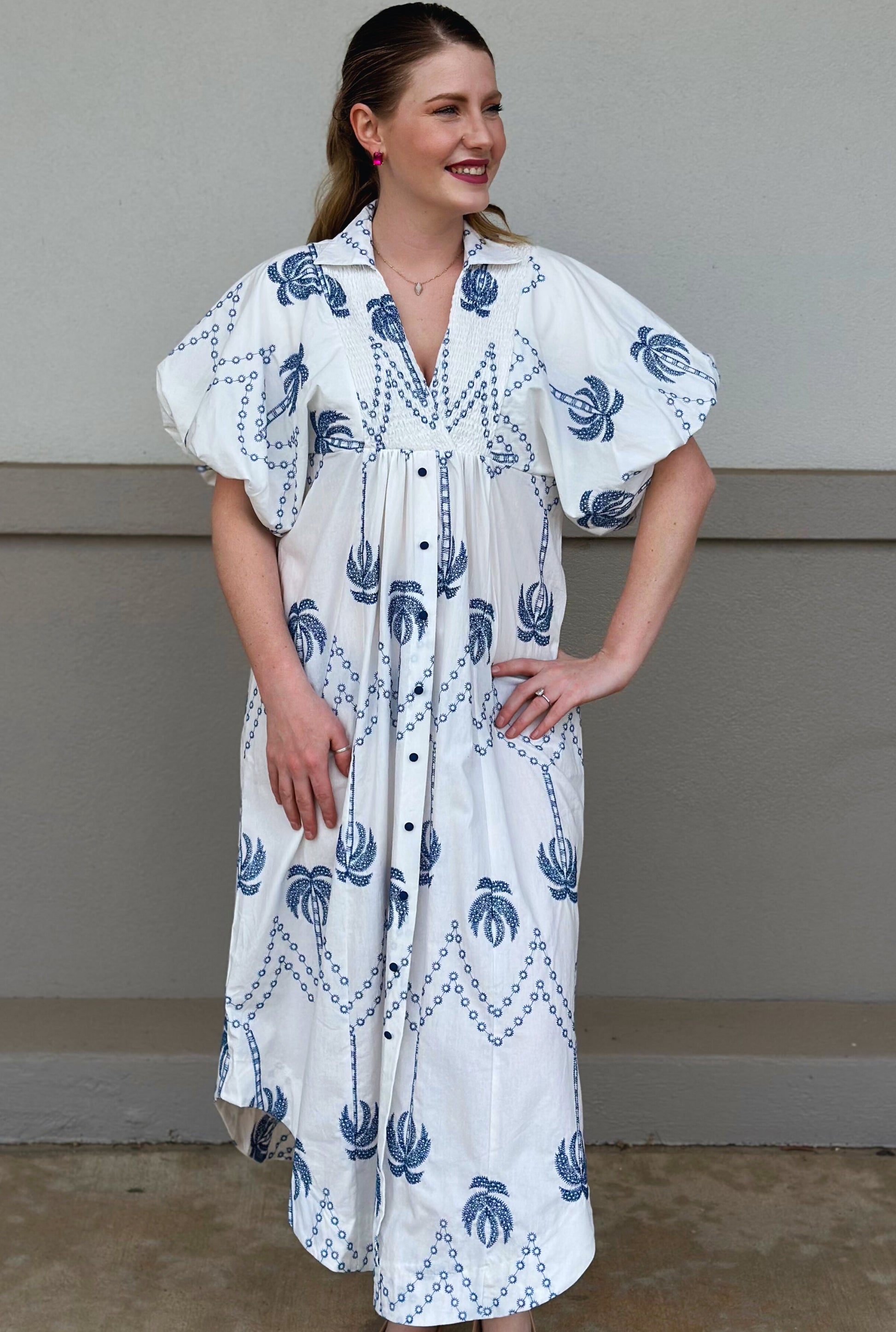 PALM TREE MIDI DRESS