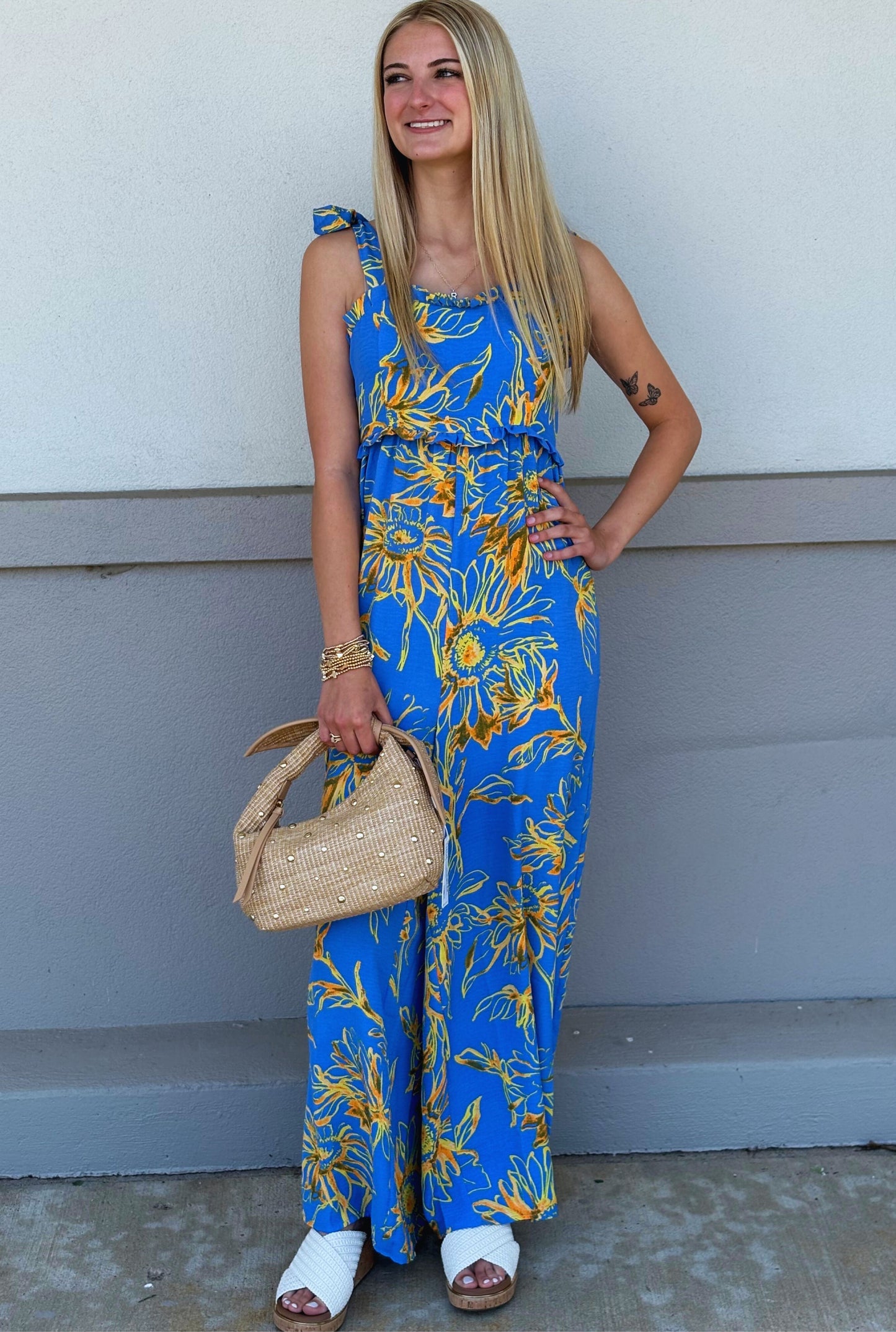 BLUE SUNFLOWER JUMPSUIT