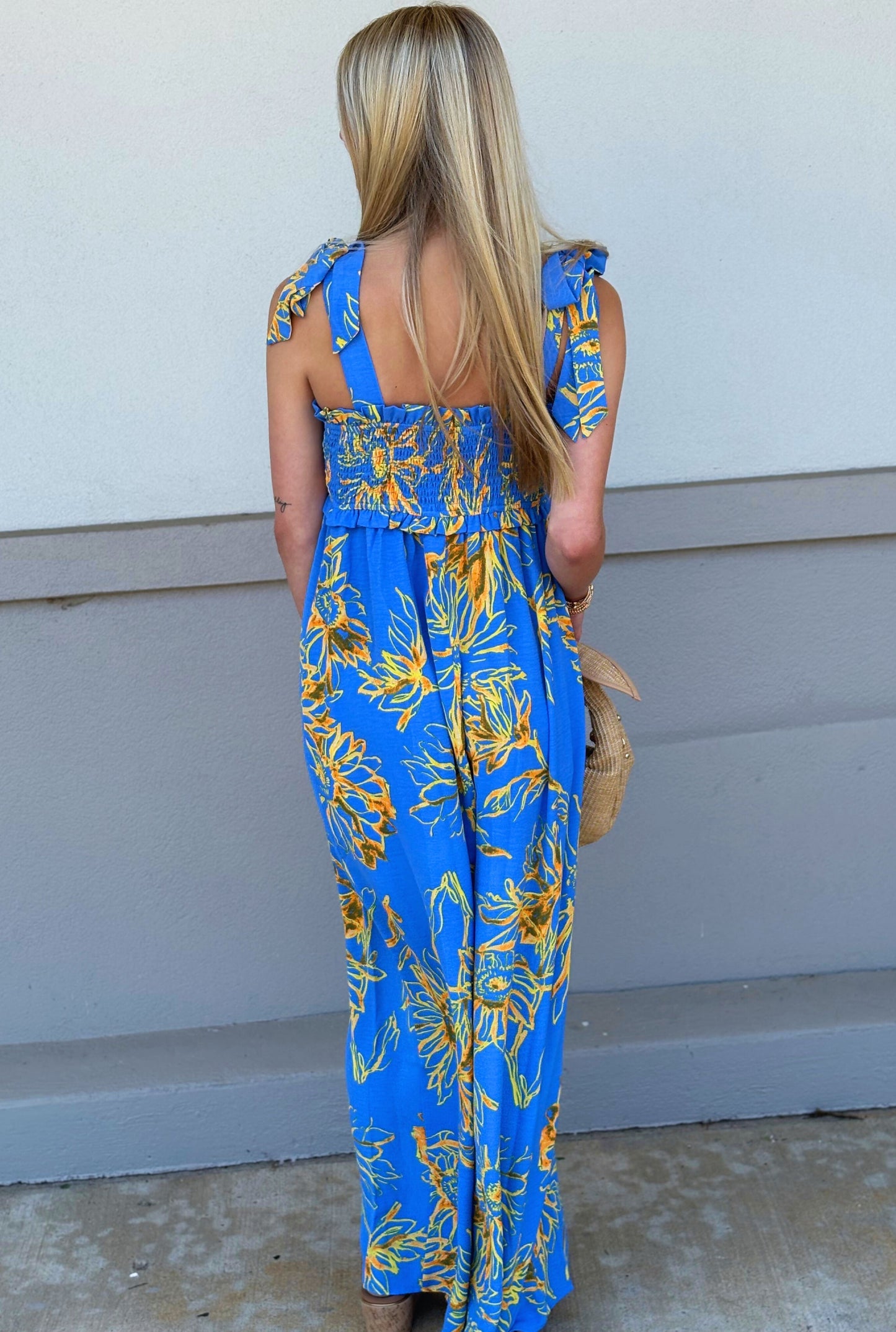 BLUE SUNFLOWER JUMPSUIT