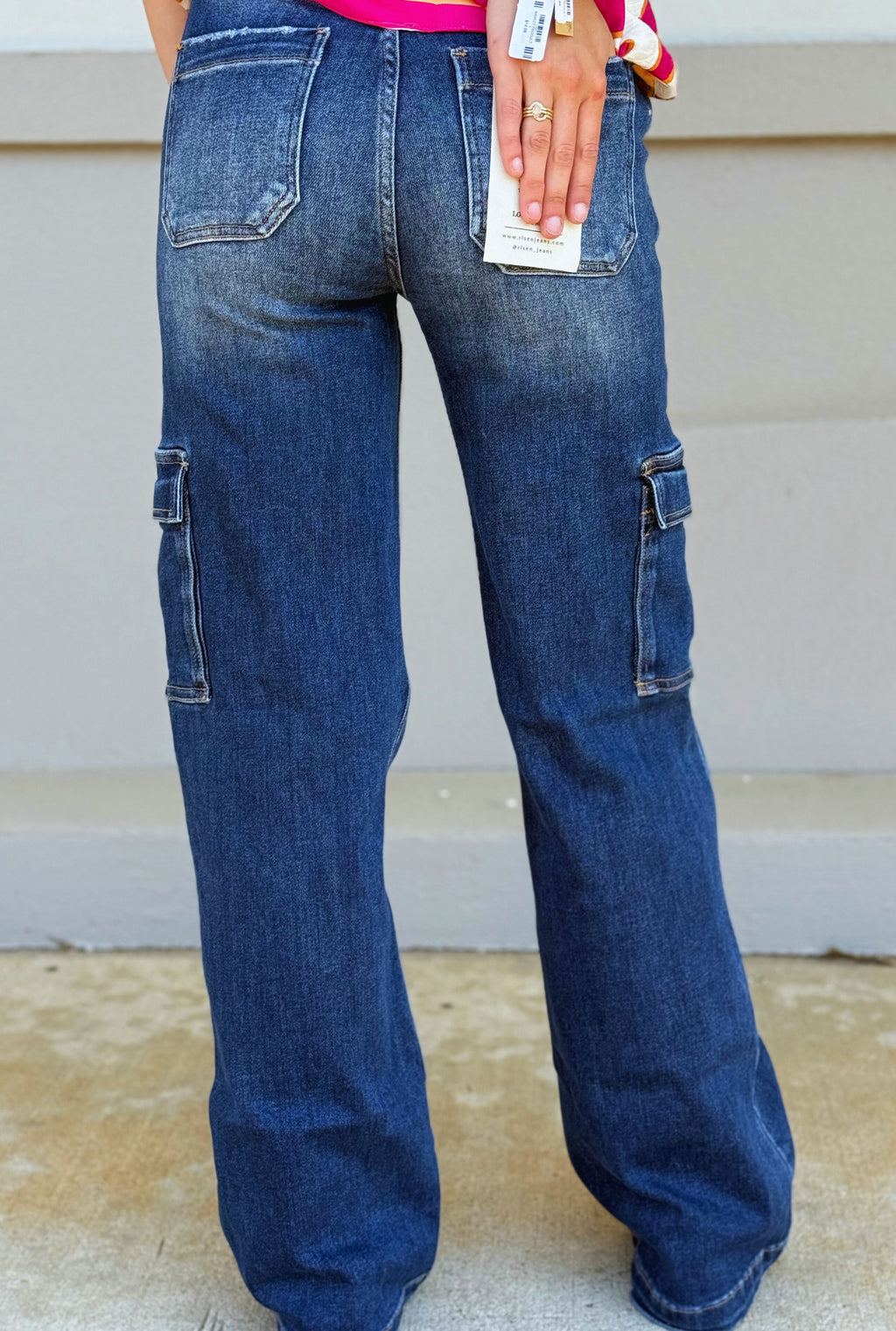 HIGH RISE WIDE CARGO JEANS