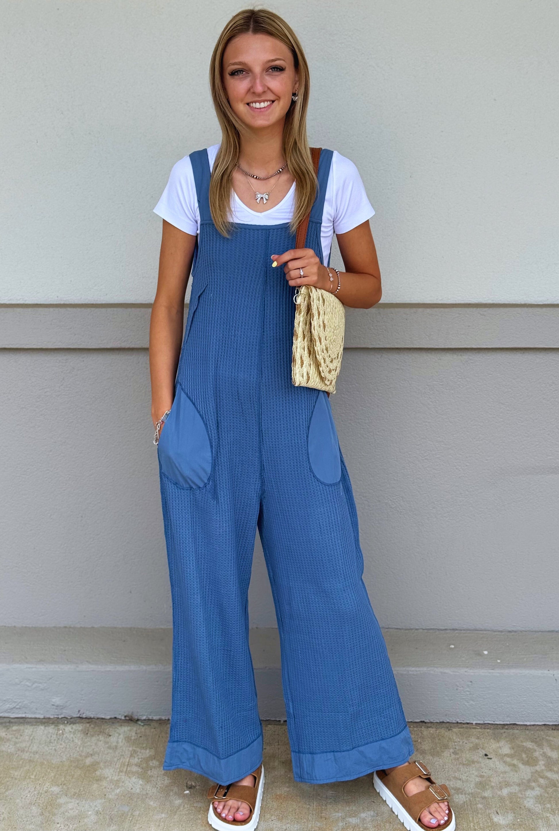 DUSTY BLUE JESSICA OVERALLS