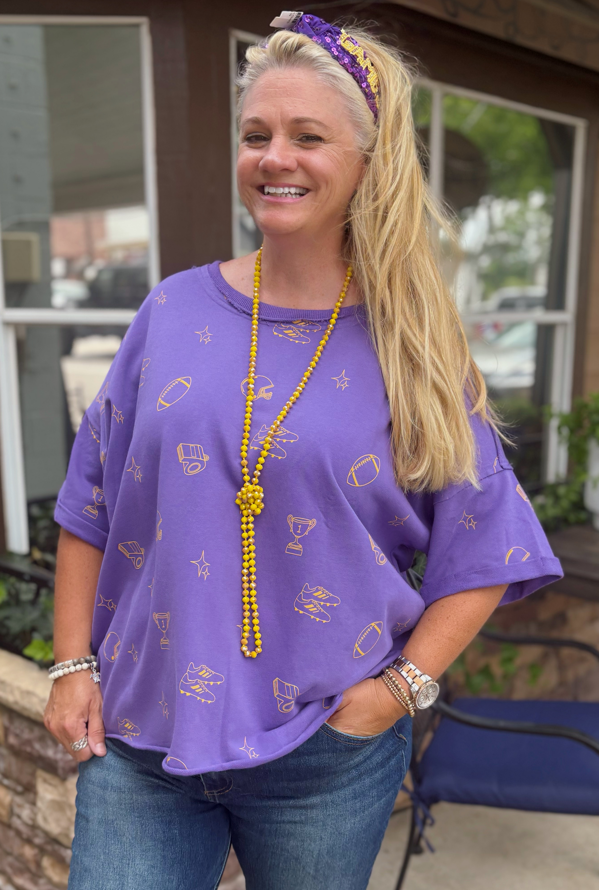 CURVY PURPLE SPORTS TOP