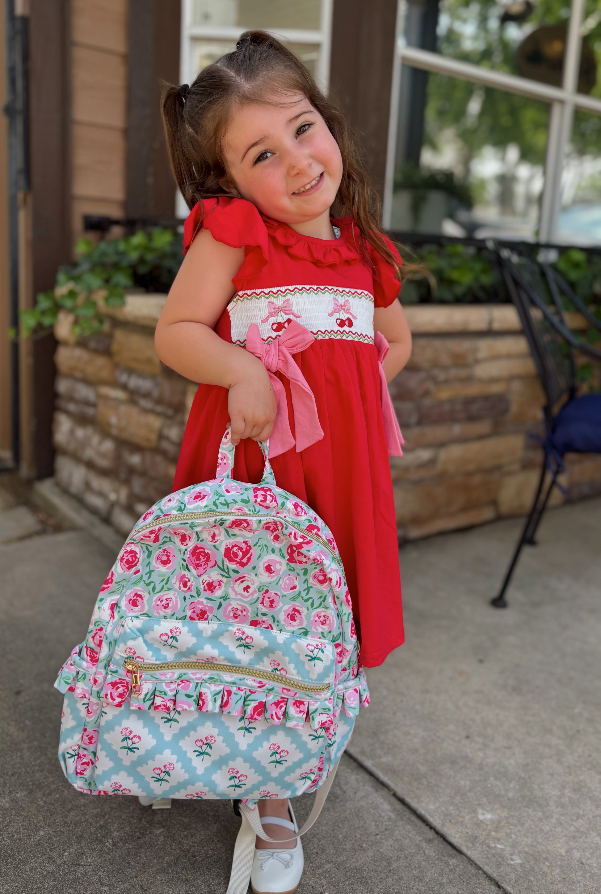 GIRL'S CHERRY BOW DRESS