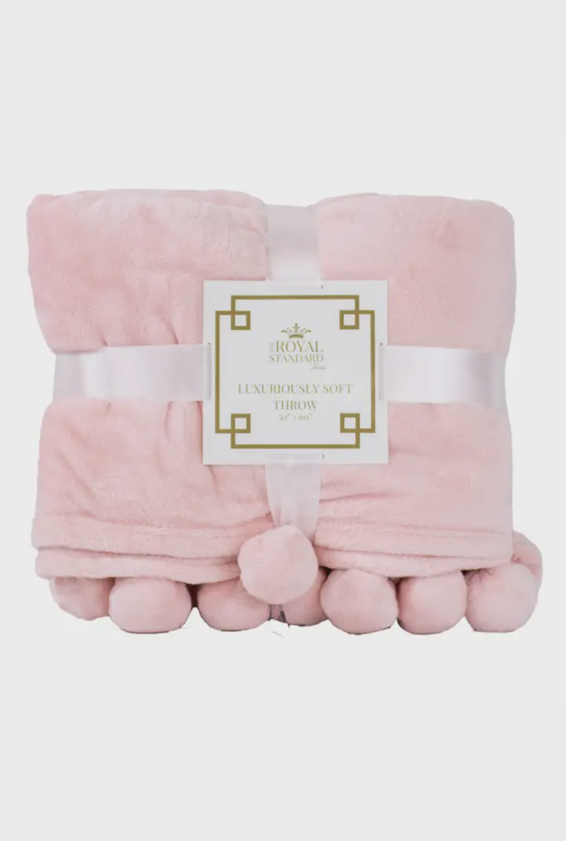 Cozy Pom Pom Throw Light Pink
