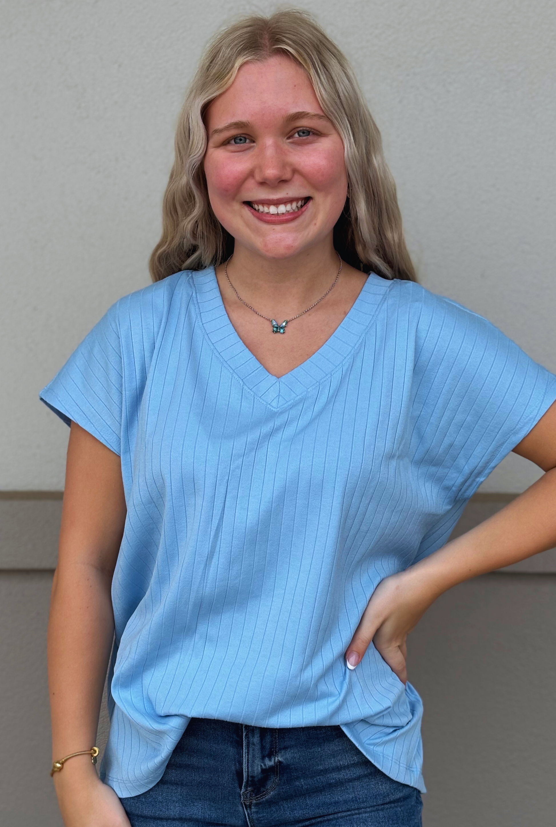 SKY BLUE CASUAL TOP