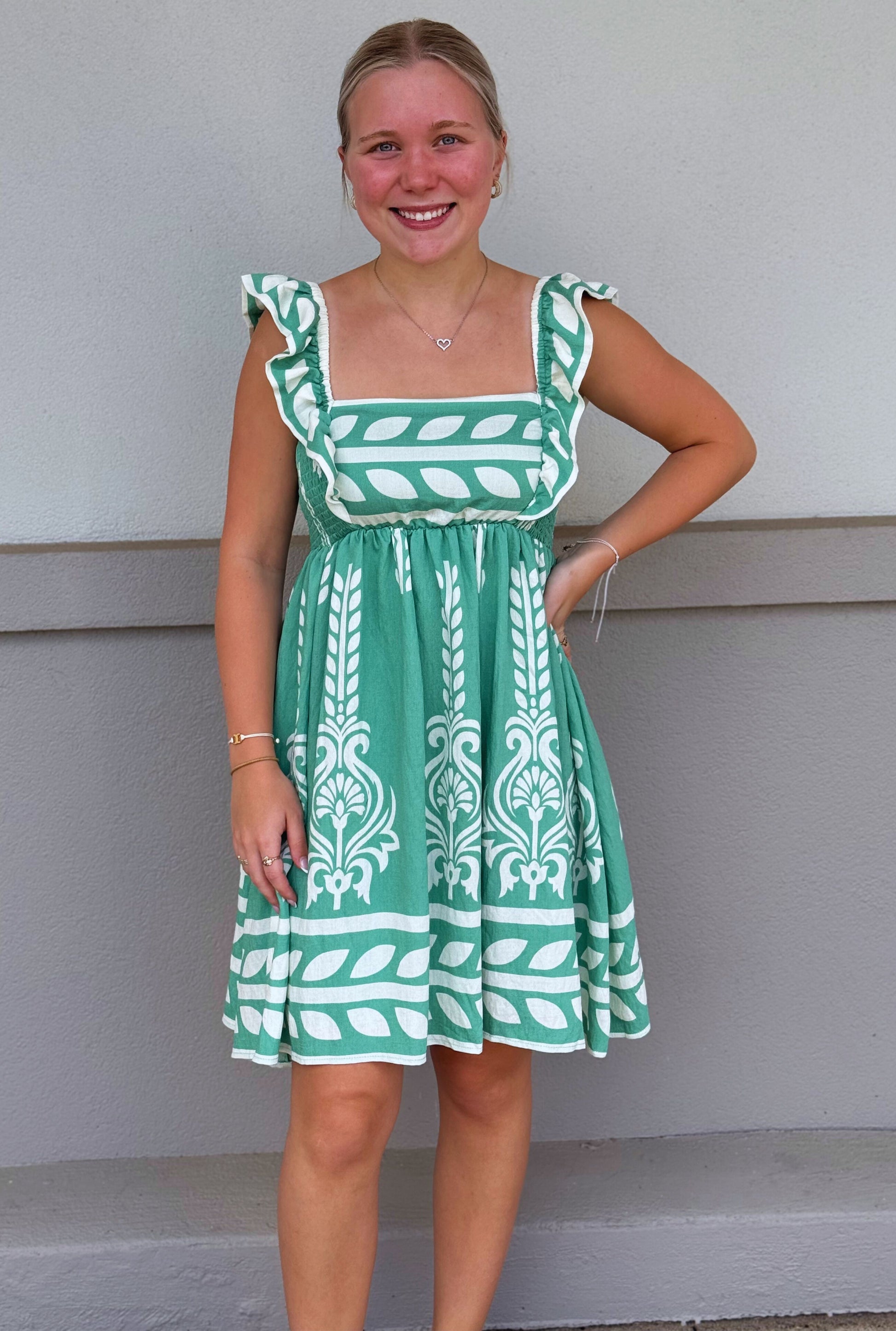 EMERALD SWEET SIMPLE DRESS