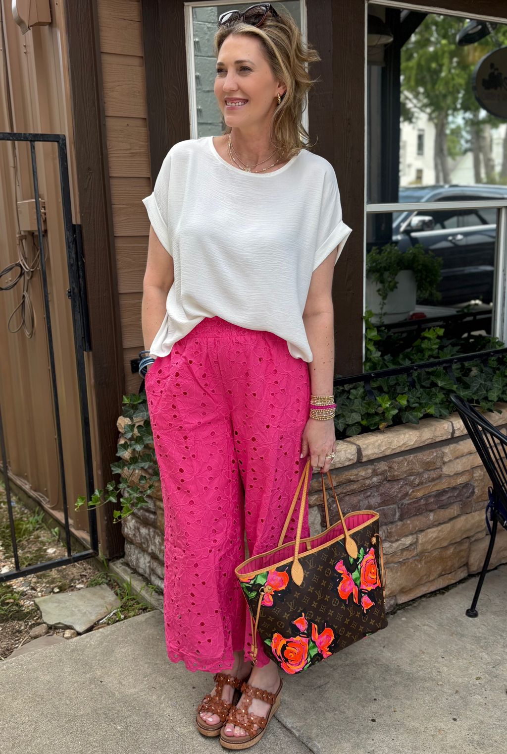HOT PINK LACE PANTS
