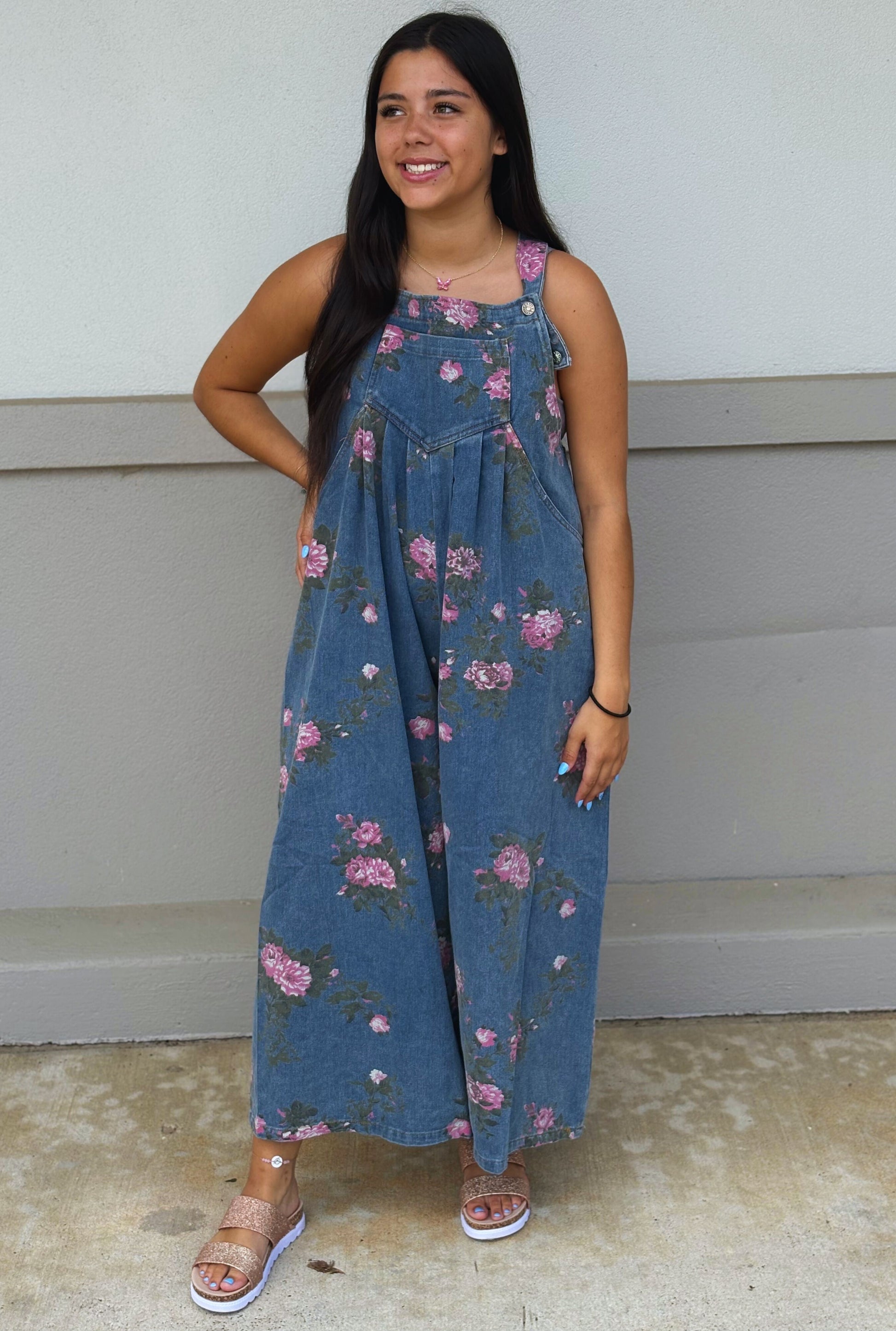 VINTAGE FLORAL OVERALLS