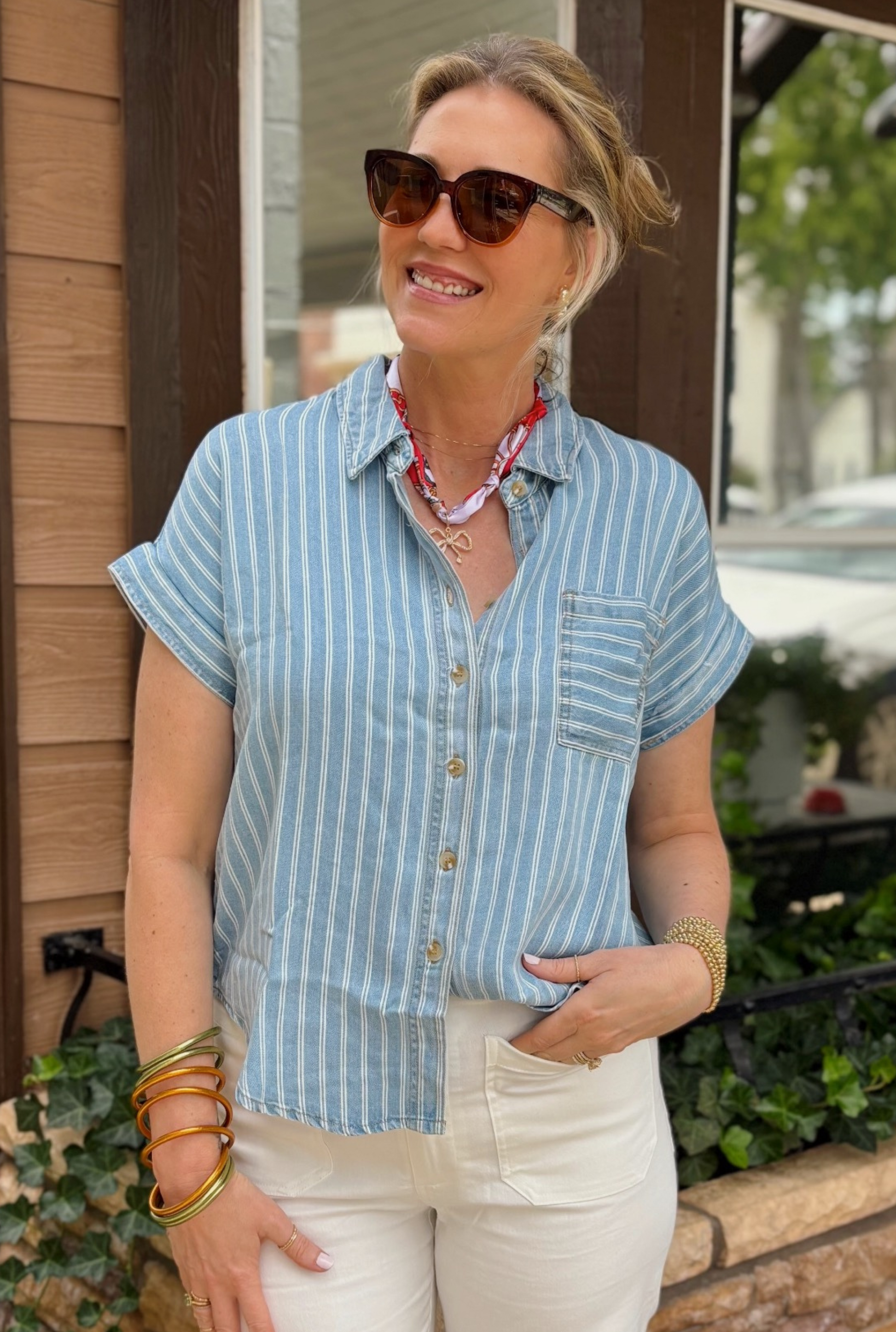 DENIM GRACIE TOP