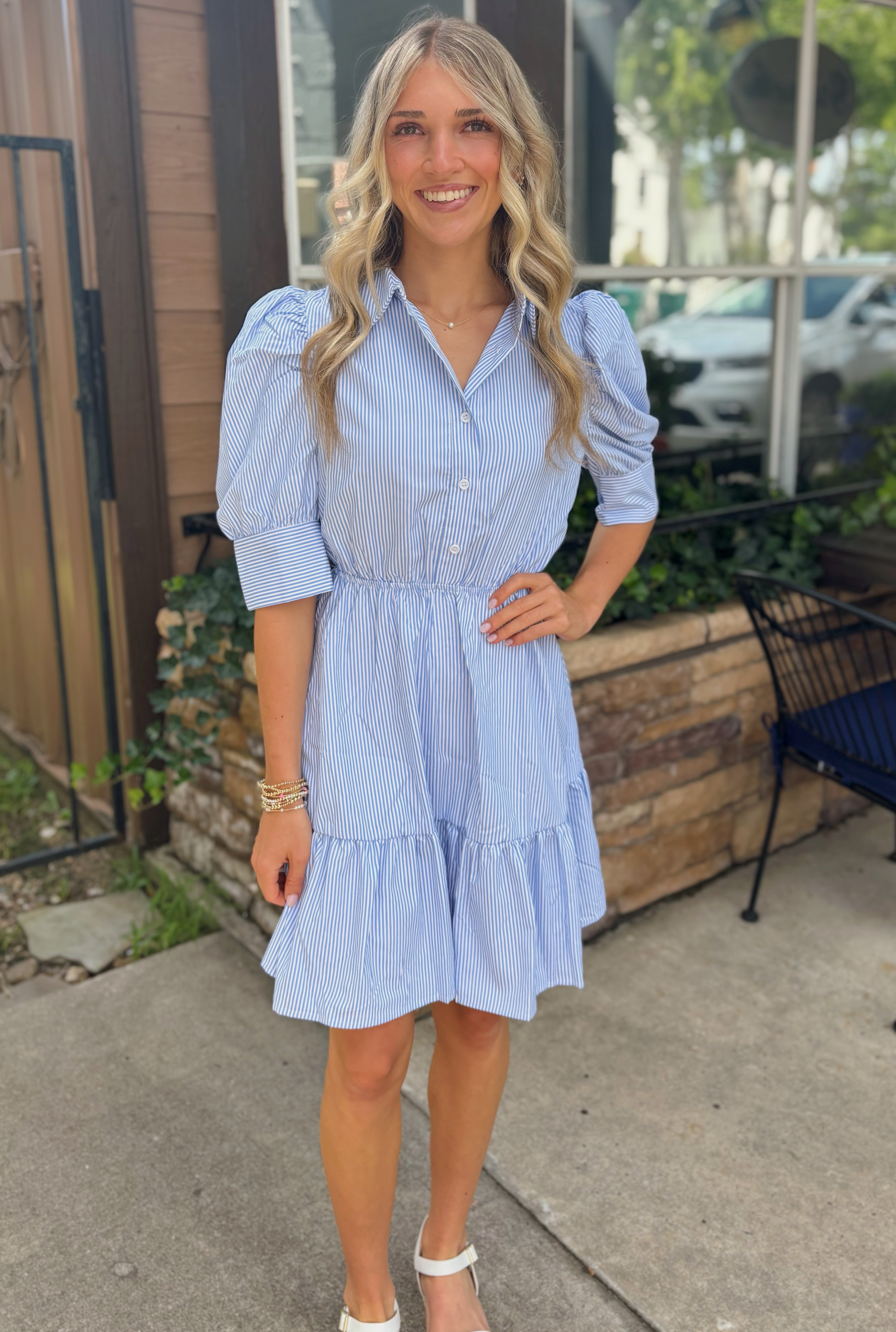 BLUE FLIRTY DRESS