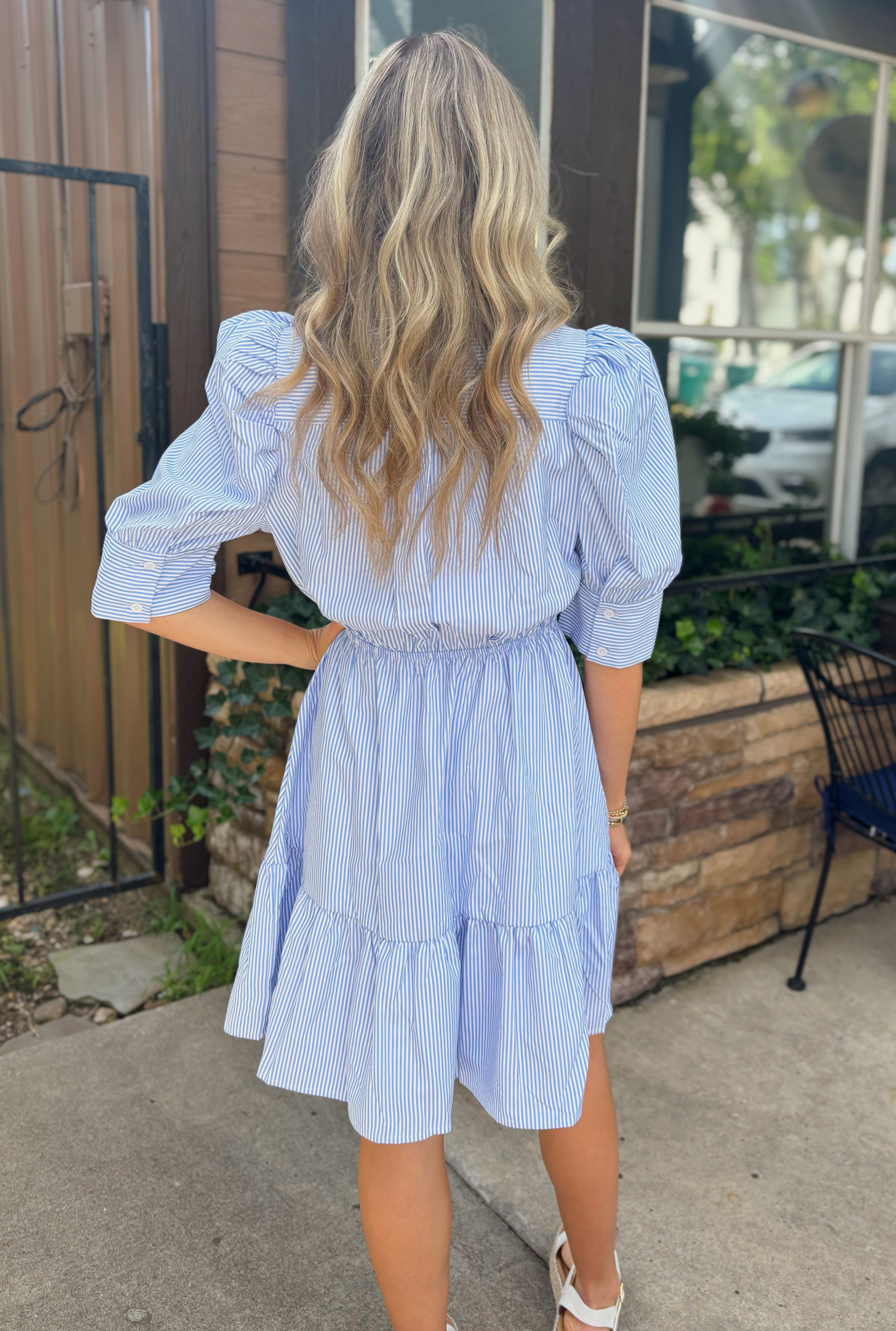 BLUE FLIRTY DRESS