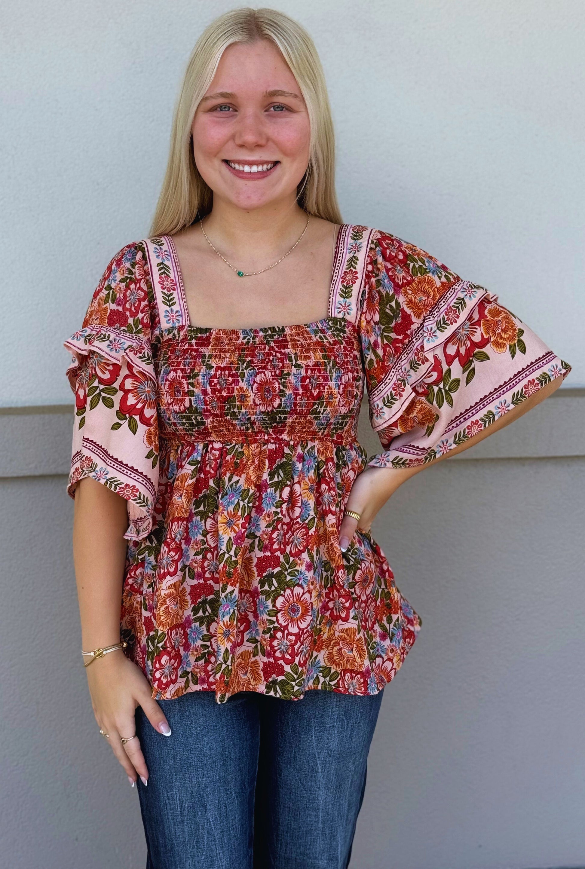 WILD BLOOMS BLOUSE TOP