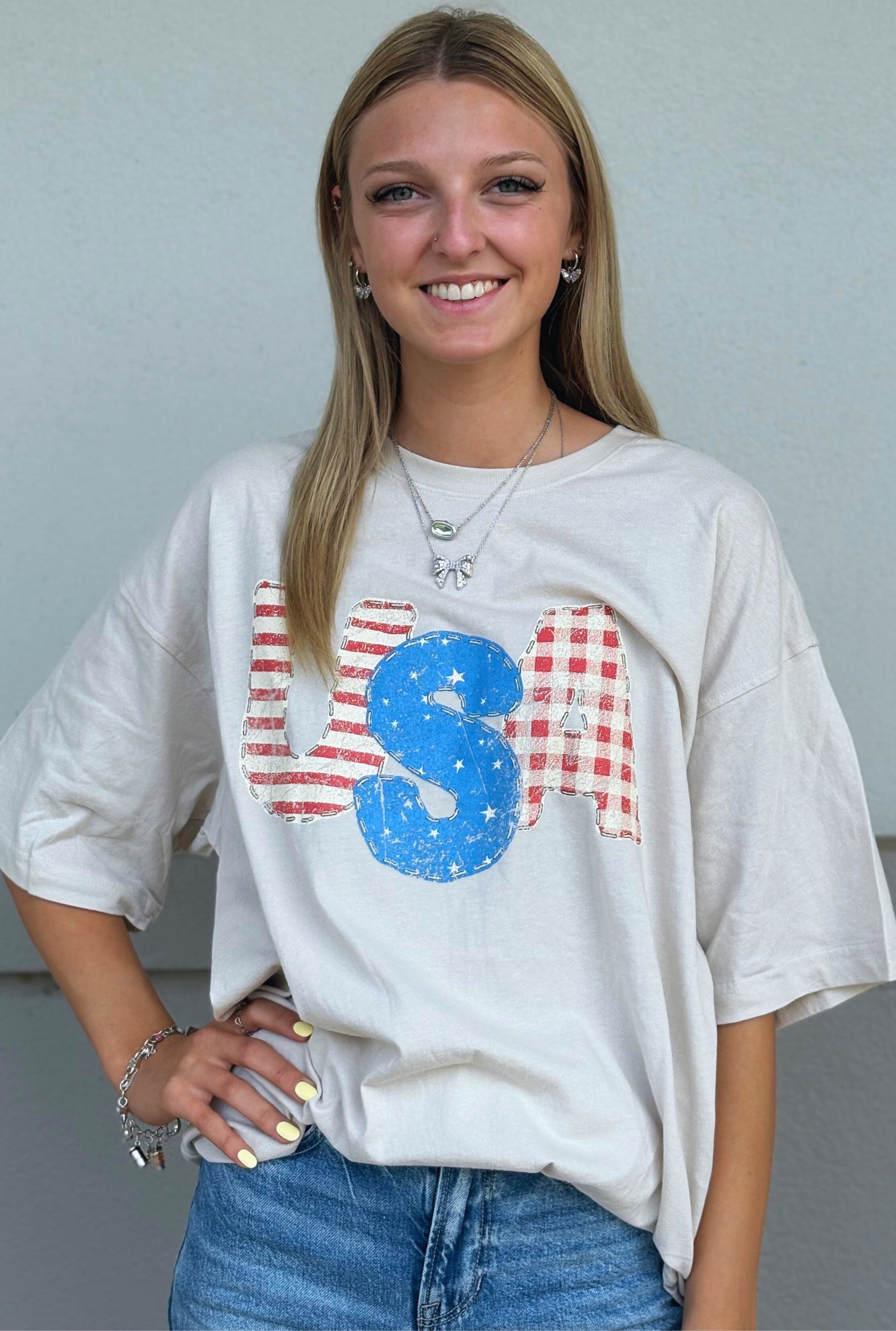 QUILTED USA GRAPHIC TEE