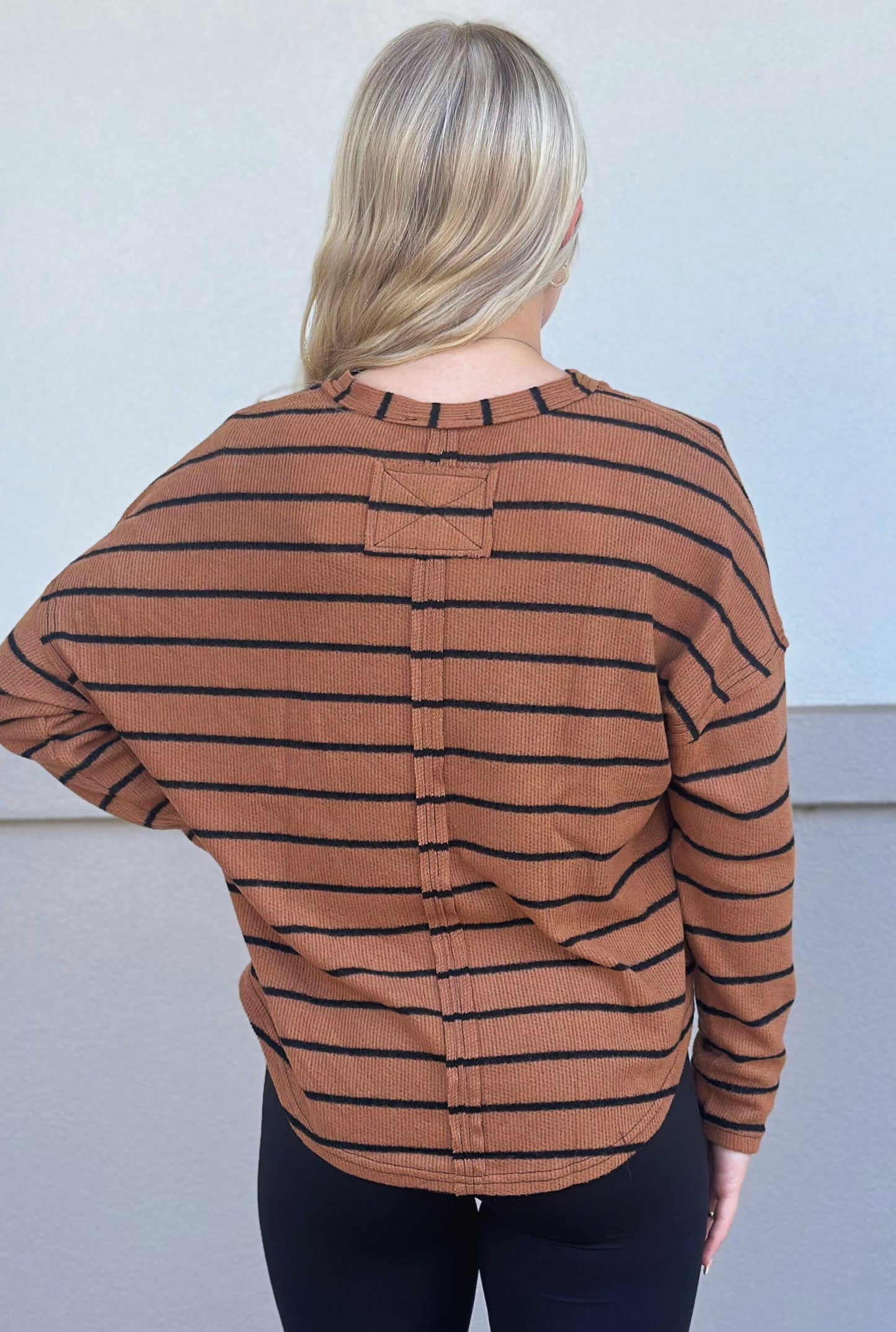 BROWN STRIPED SALLY SWEATER