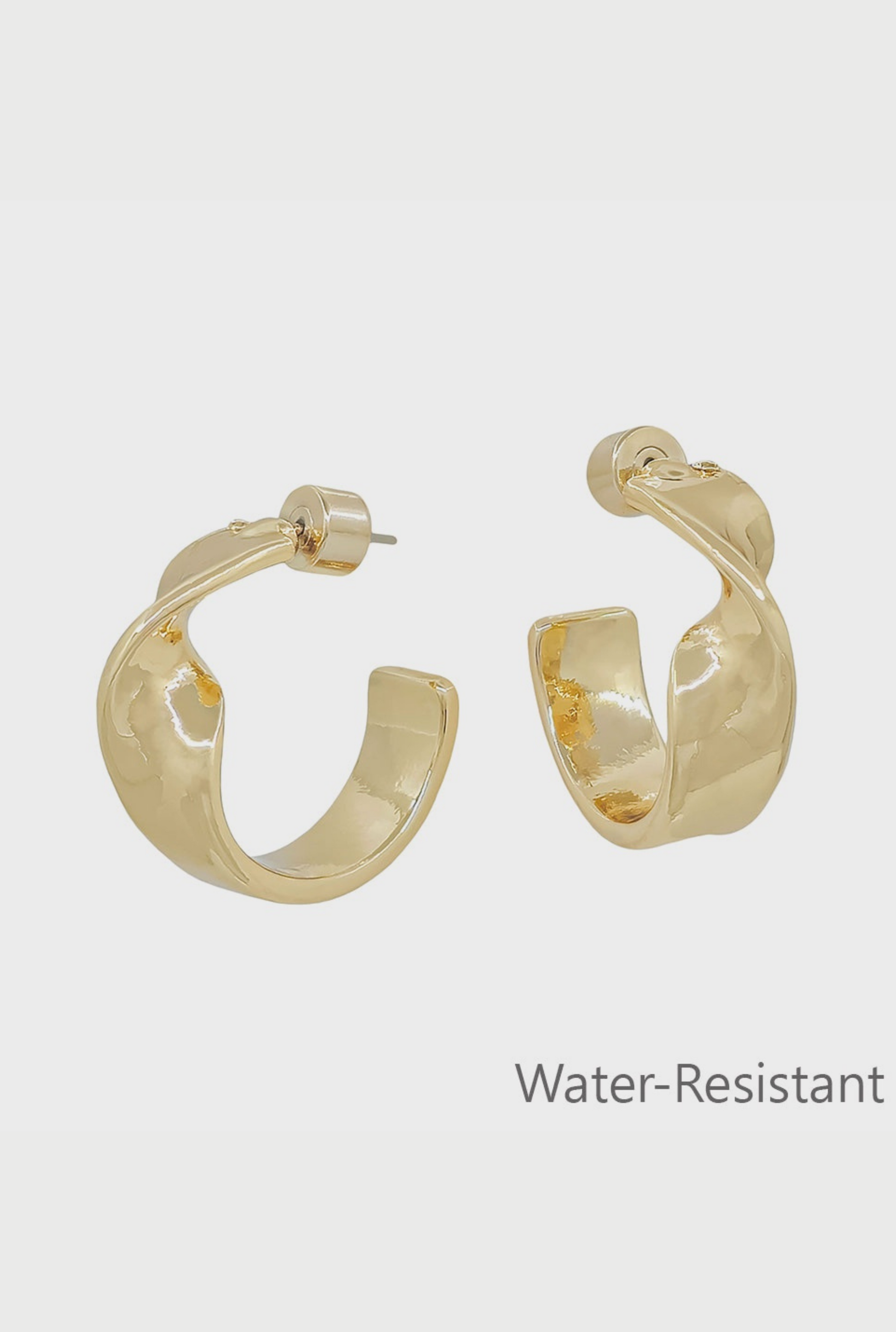 Gold Metal Twisted 1" Hoop Earring