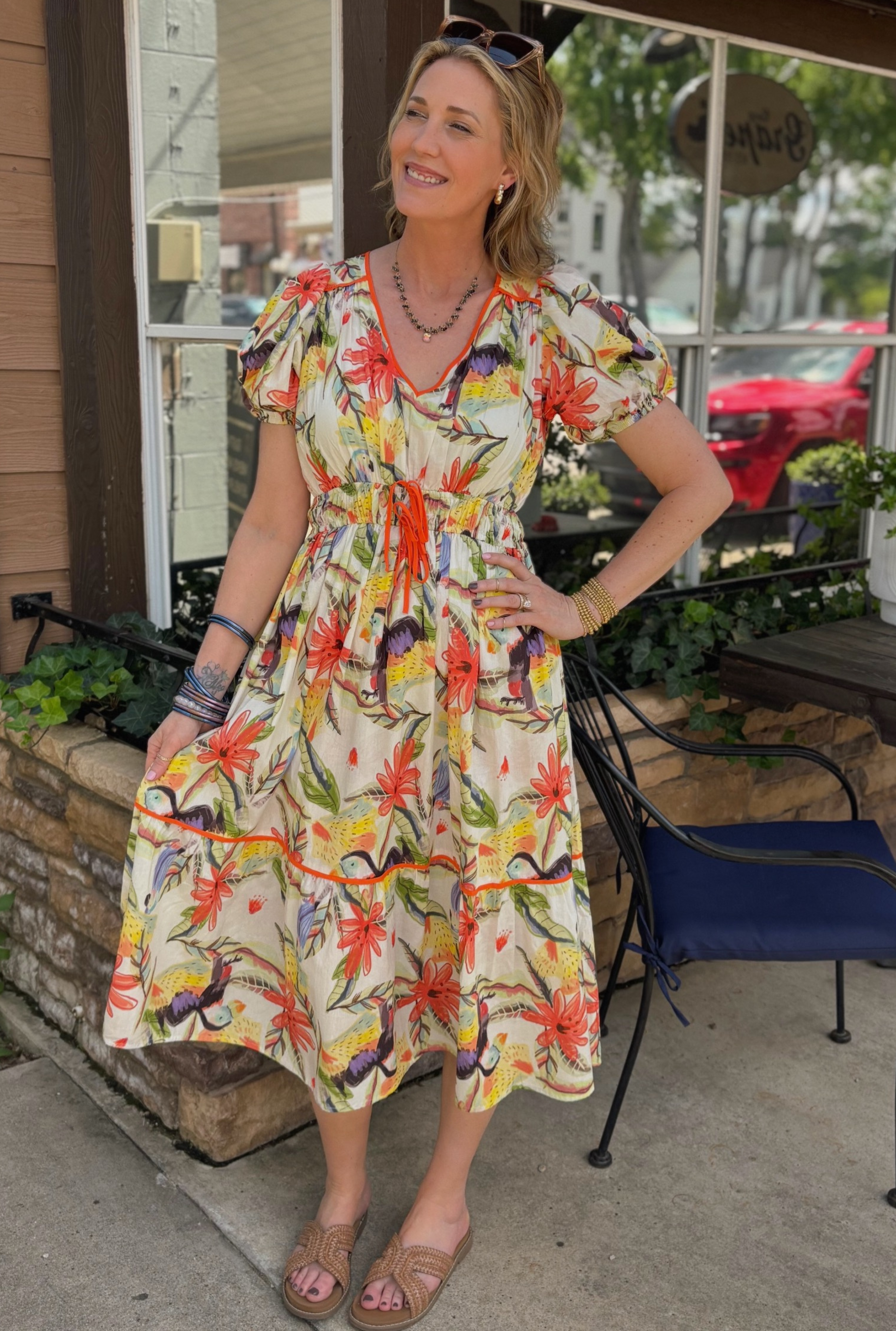 ORANGE TROPICAL DRESS