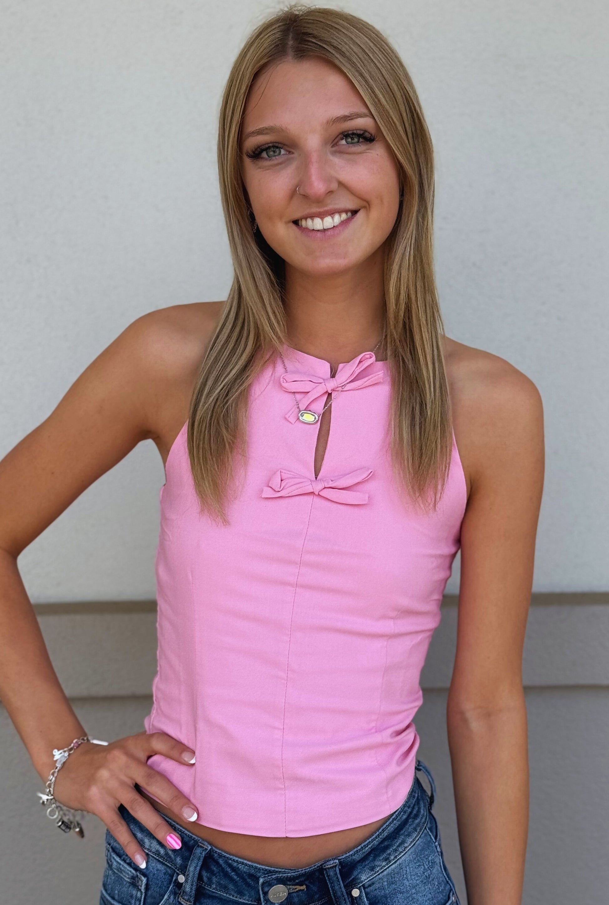PINK PERFECT BOW TOP