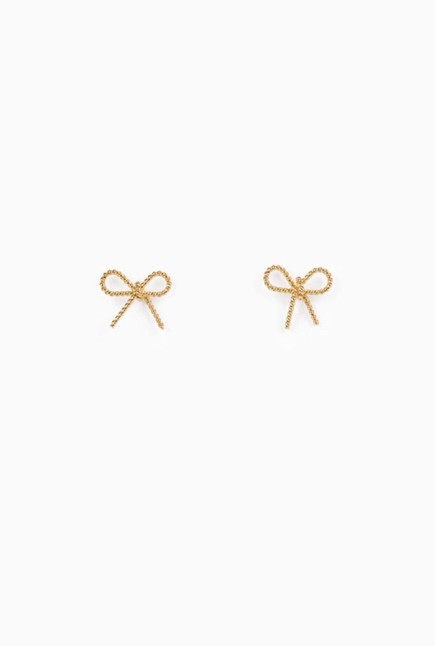 Rope Texture Bow Stud Earrings