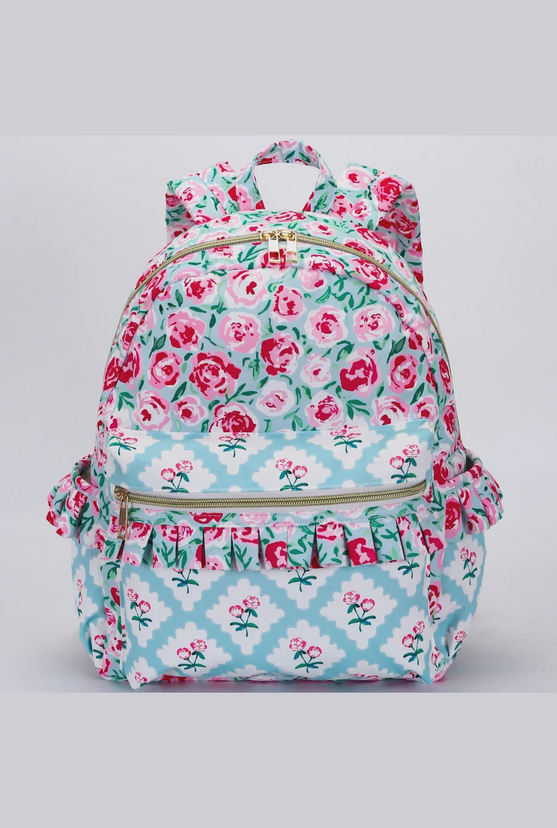 Pink Flower Kids Ruffle Backpack