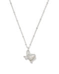 ARI HEART TEXAS SHORT PENDANT NECKLACE SILVER IVORY MOTHER OF PEARL