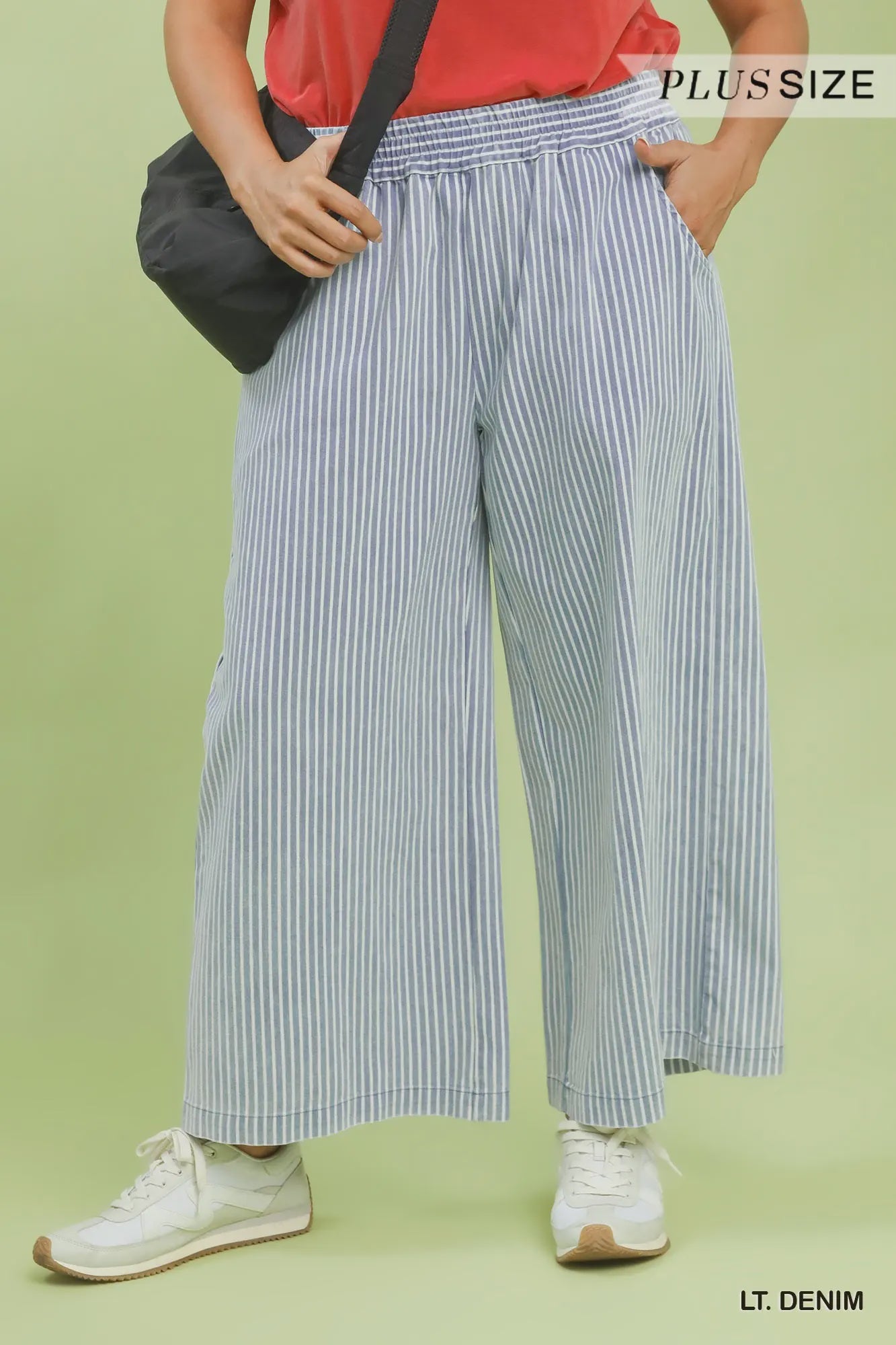 CURVY BLUE STRIPED PANTS