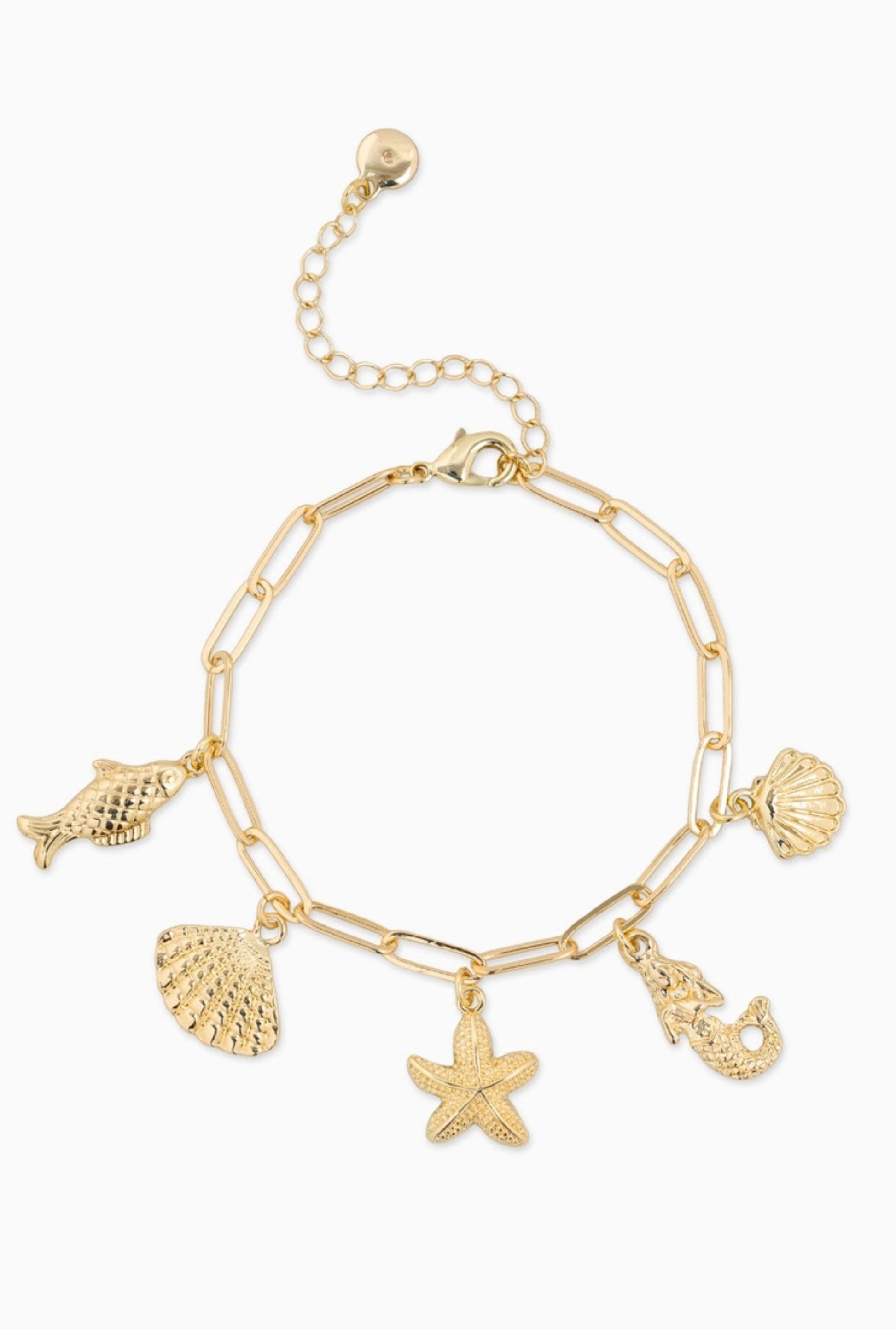 Chunky Sea Life Clip Link Charm Bracelet
