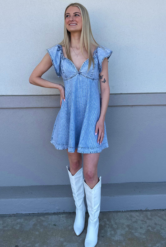 DENIM GLAM DRESS