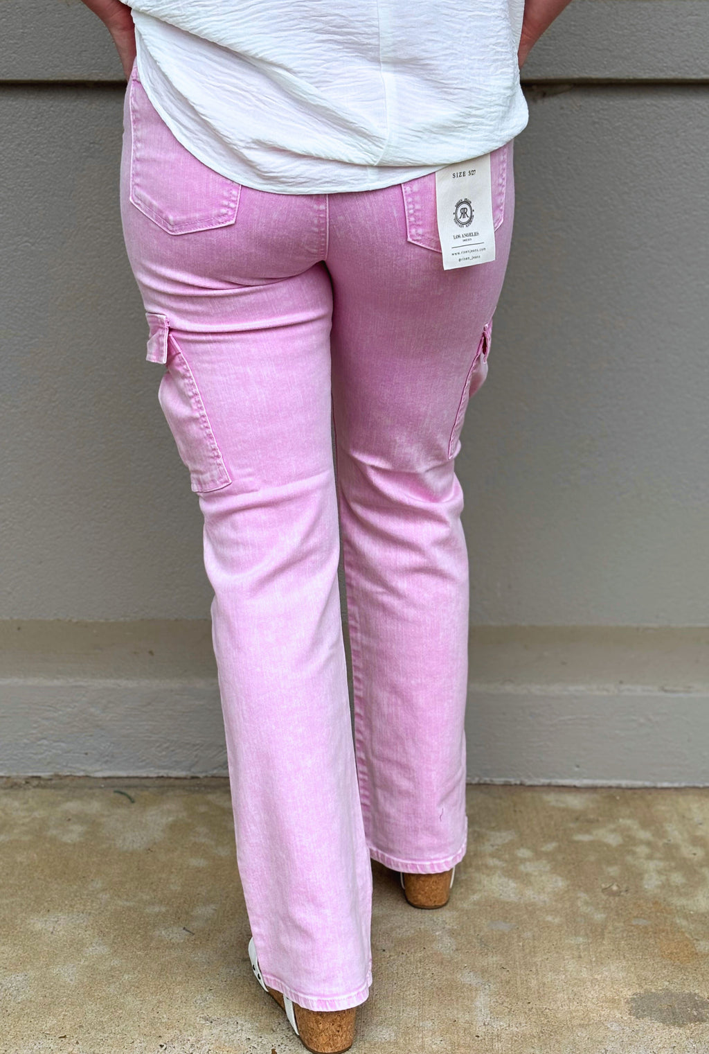 ACID PINK HIGH RISE STRAIGHT PANTS
