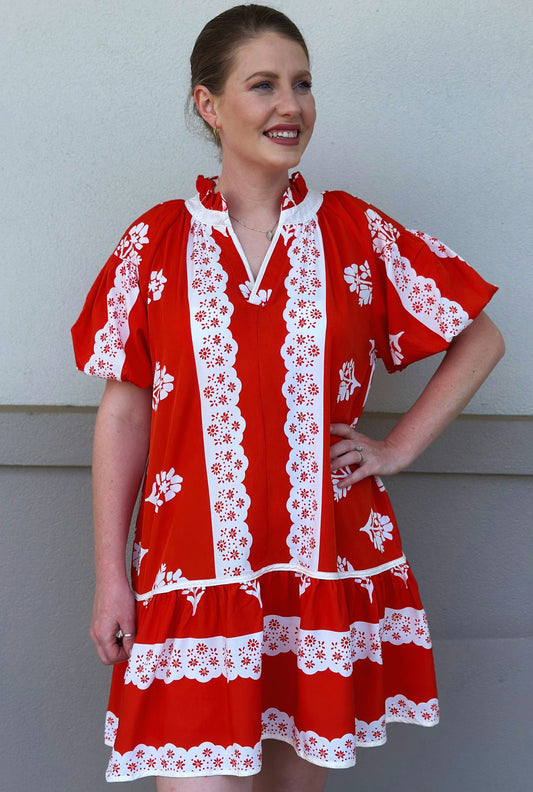 RED ELLIE DRESS