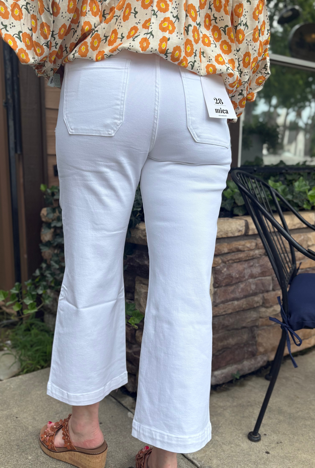 OFF WHITE SUPER HIGH WIDE CROPPED JEANS