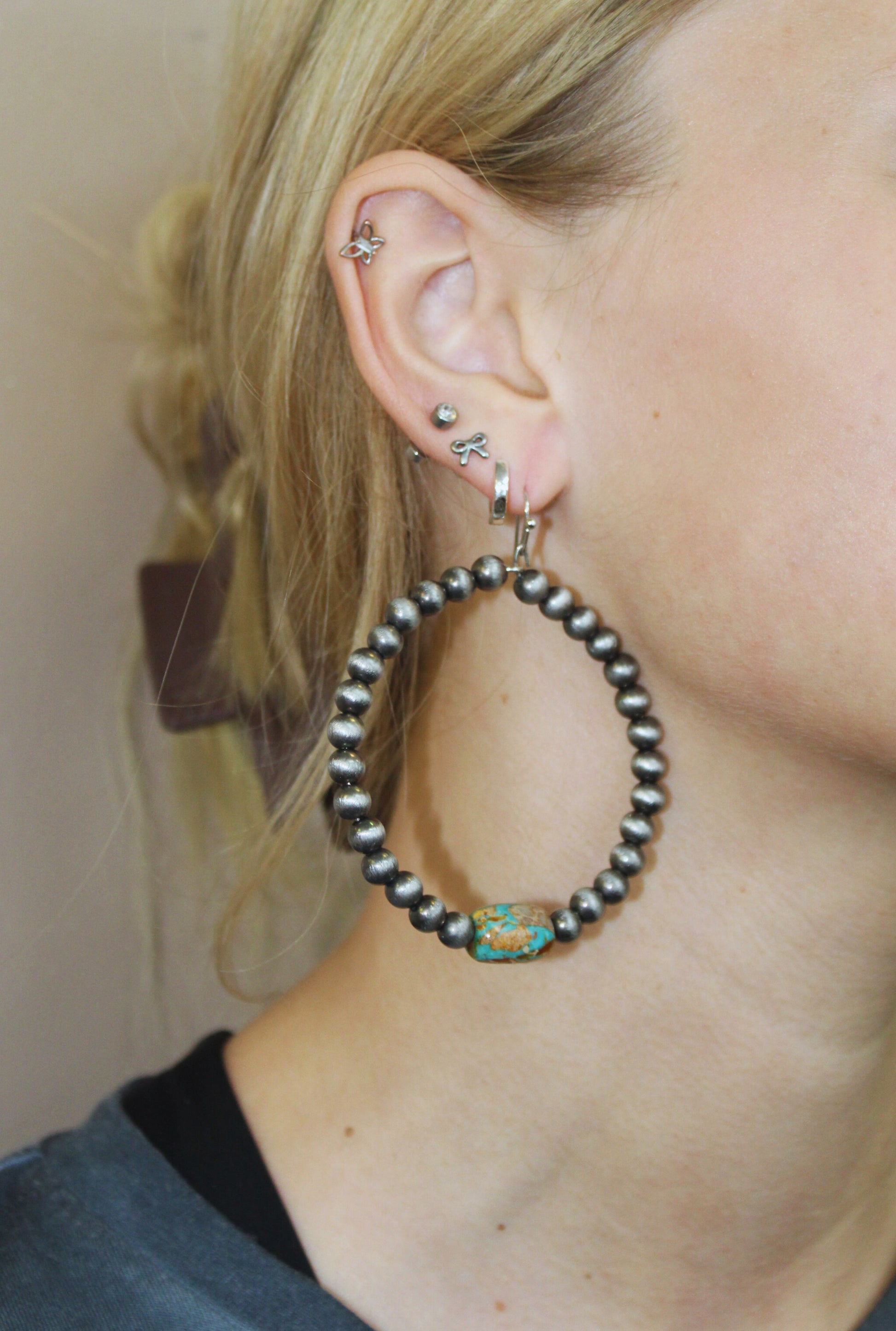 Hoop, Navajo Gemstone Earrings
