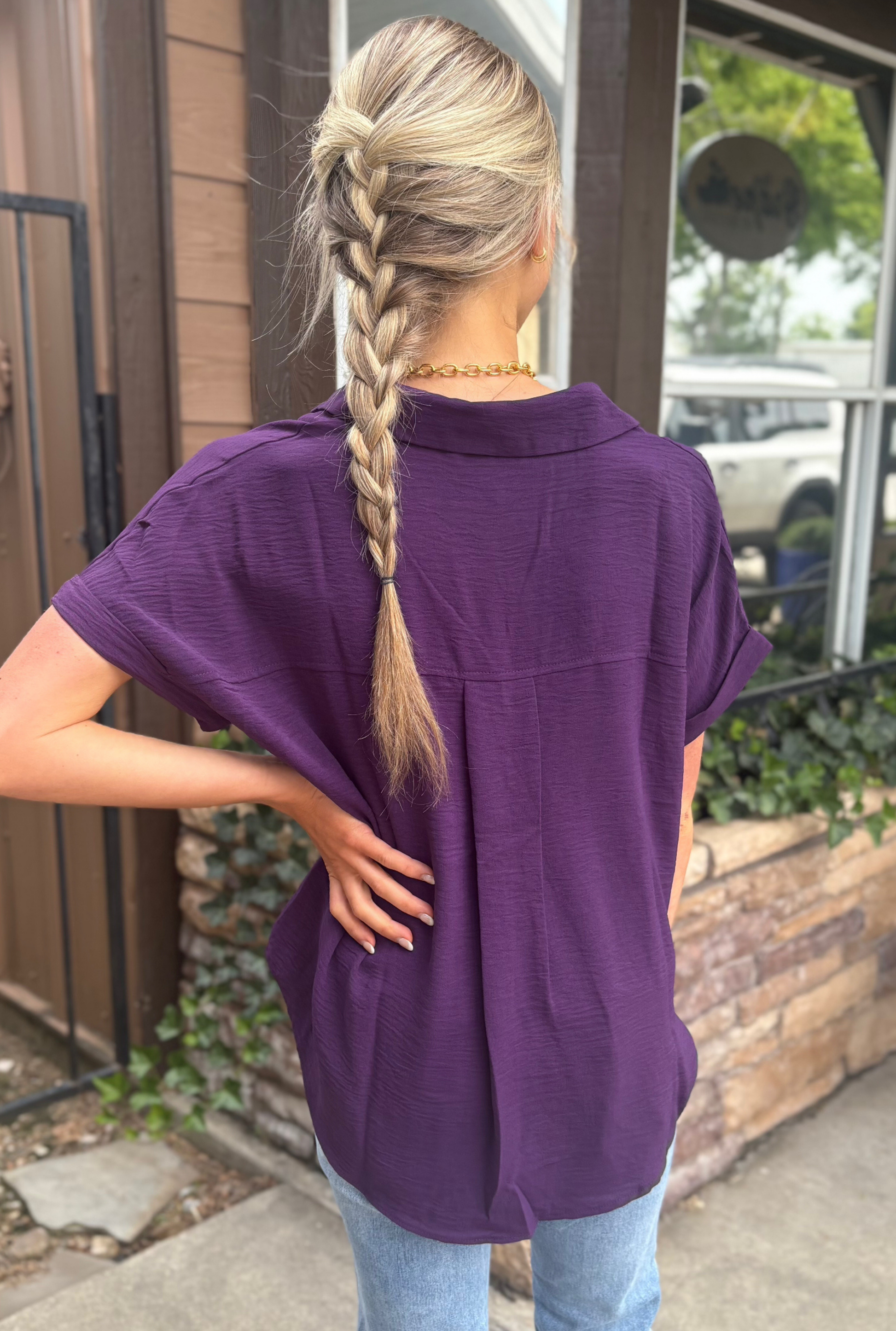 PURPLE STAPLE TOP