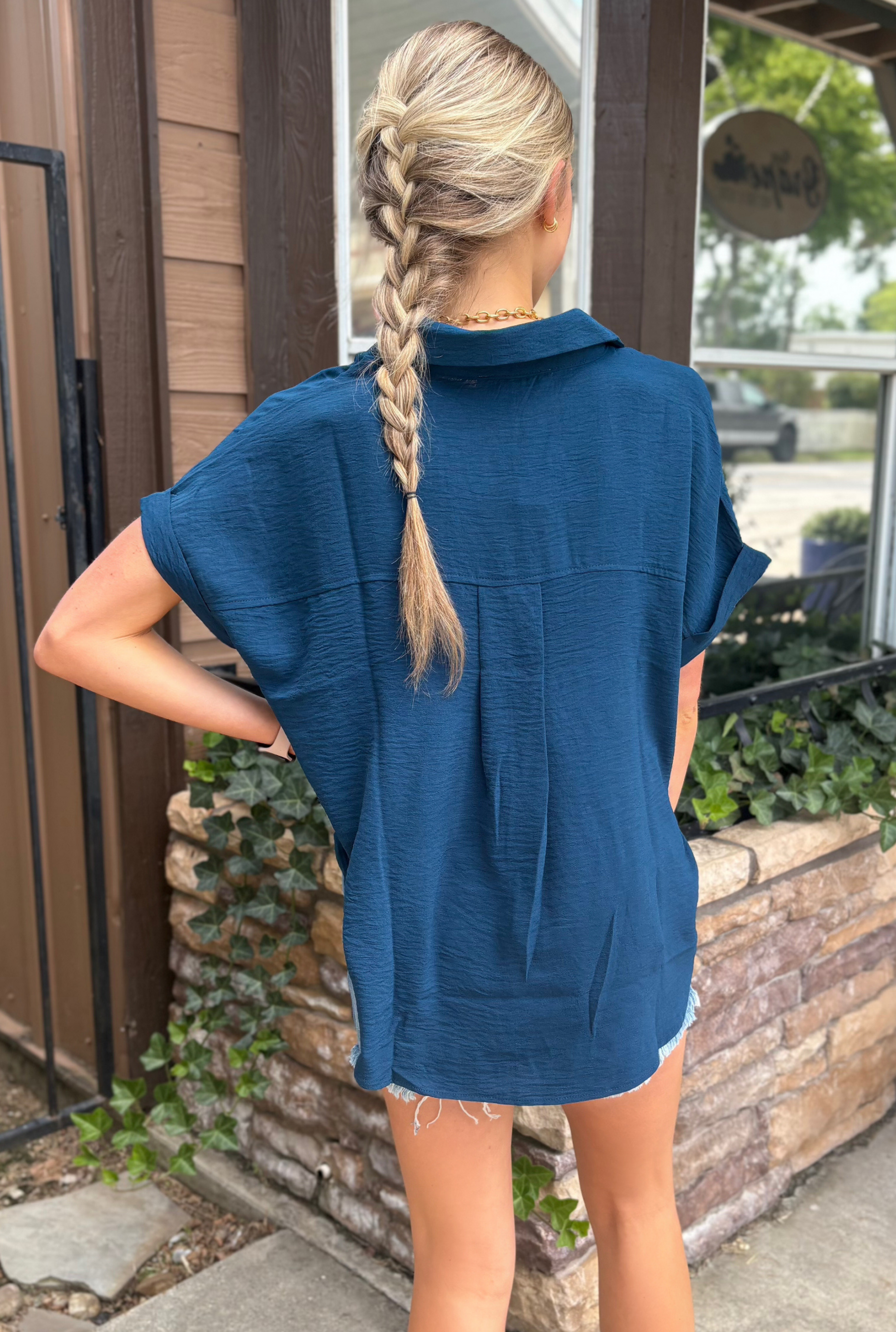 BLUE STAPLE TOP