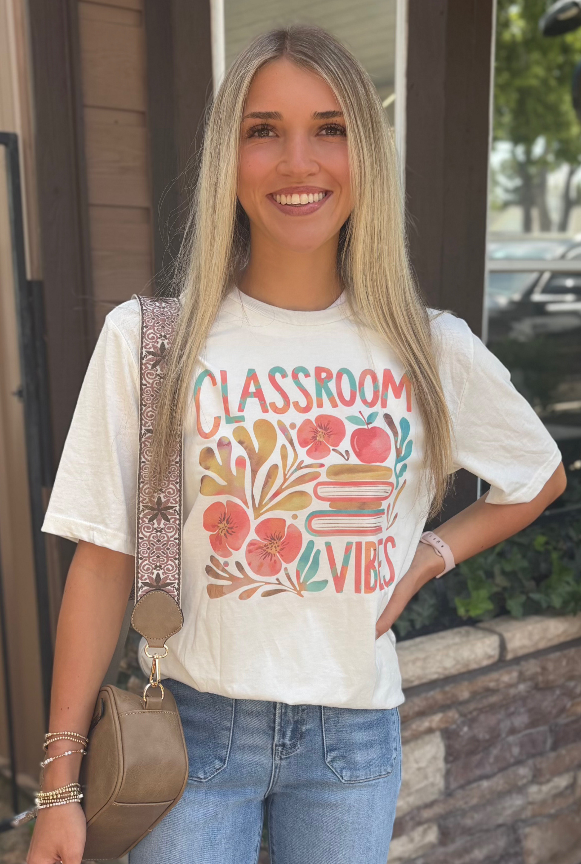 Classroom Vibes Back To School Teacher Vintage Graphic Tee
