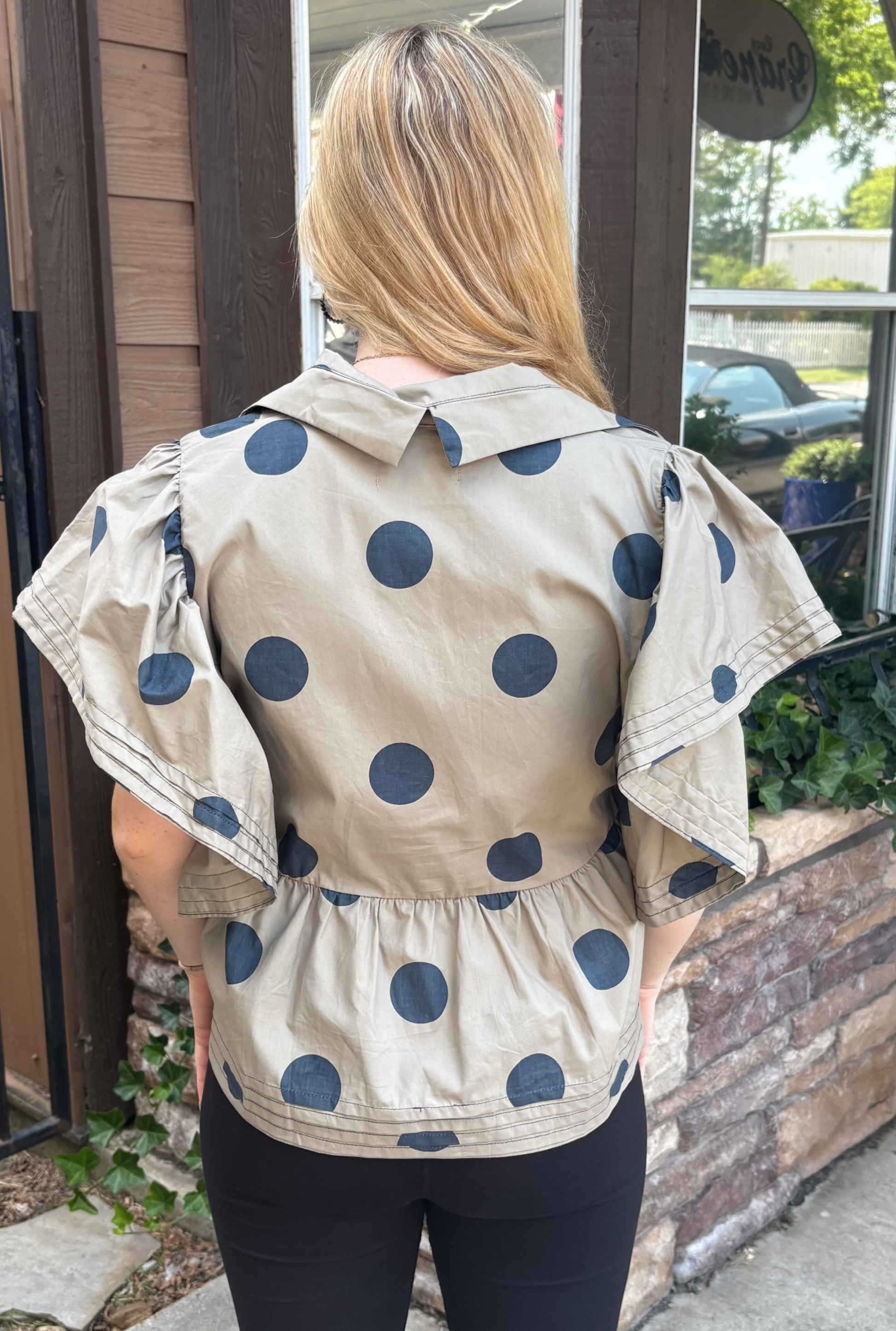 TAUPE NAVY NITA TOP