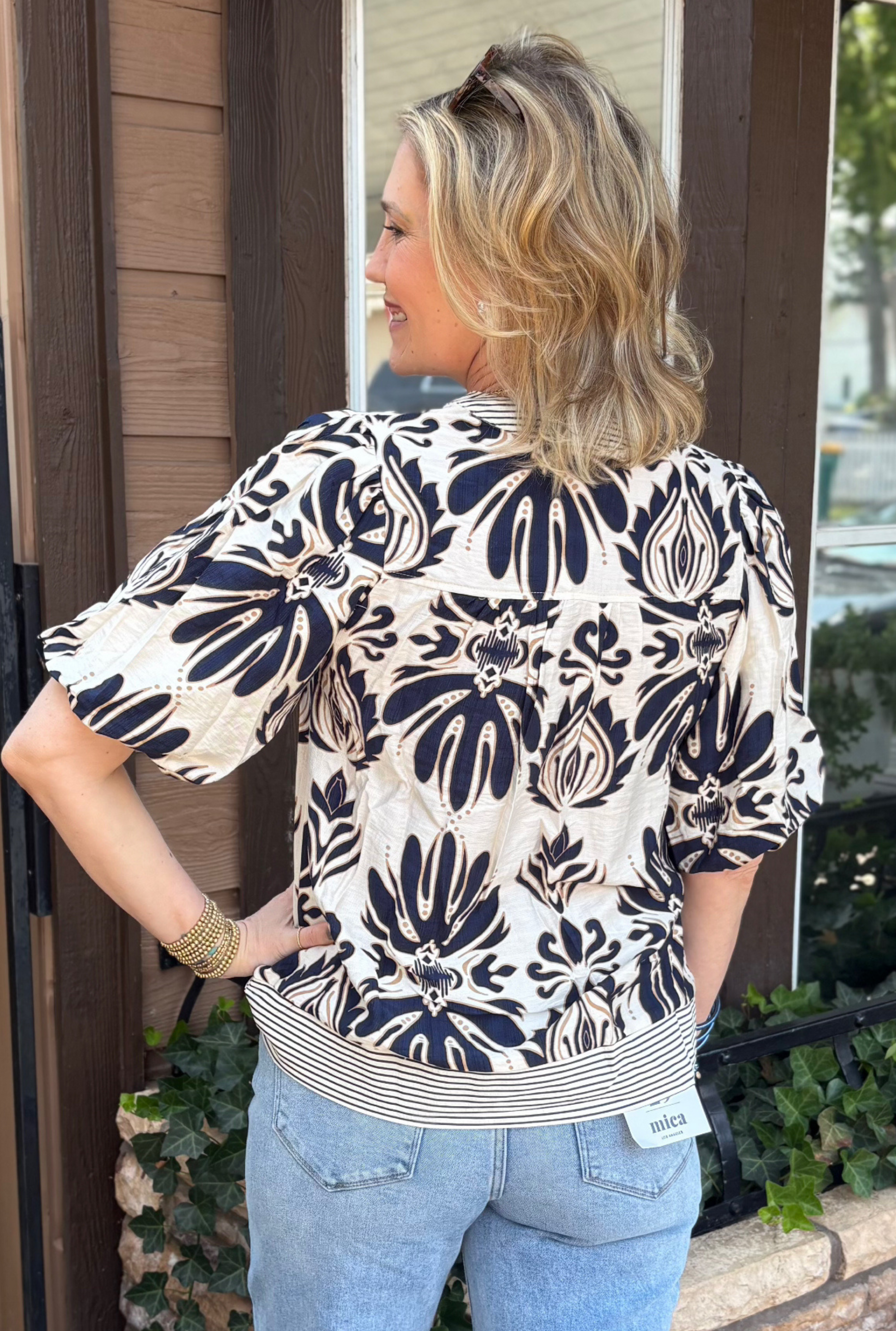NAVY JENNA TOP