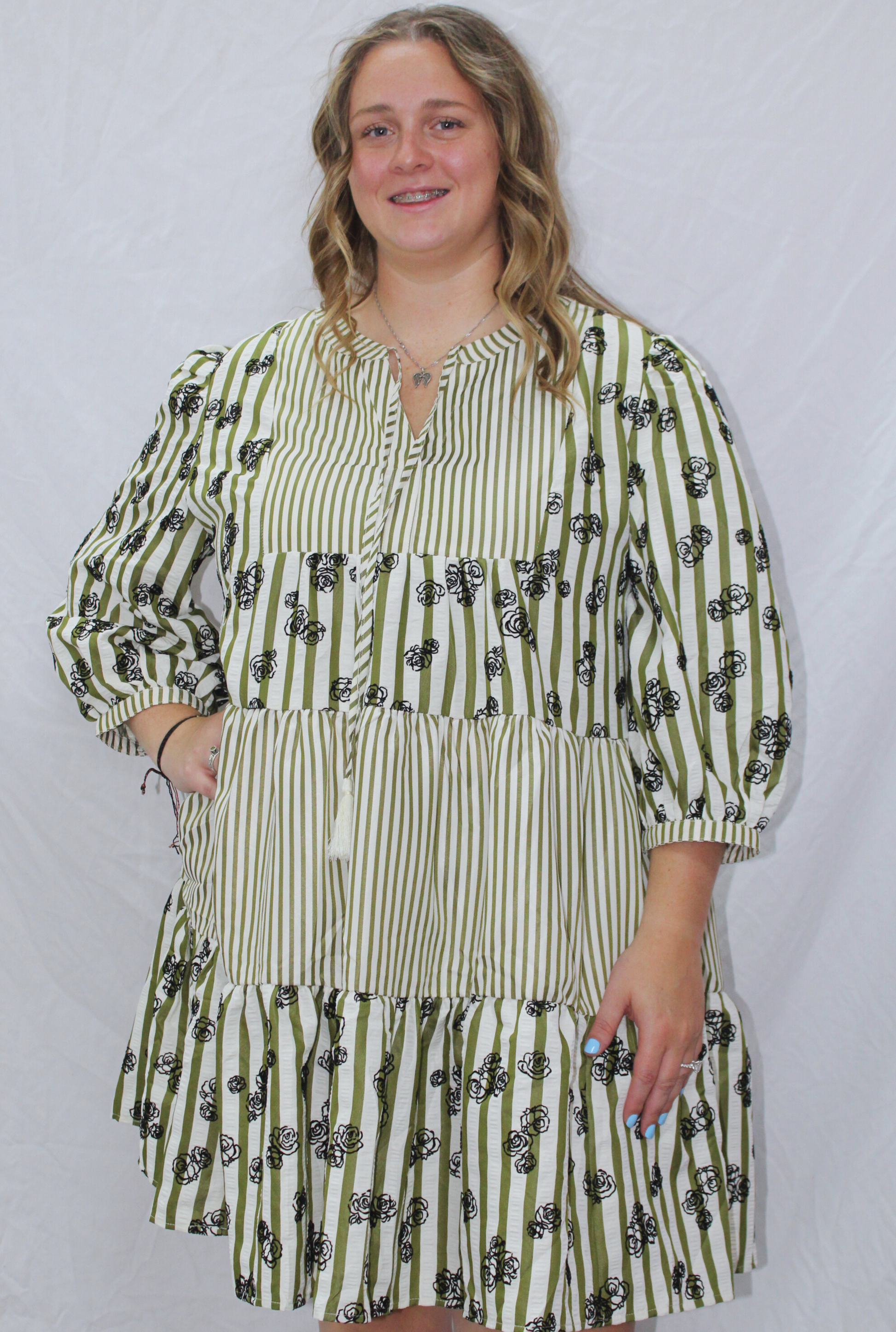 CURVY GREEN GINNY DRESS