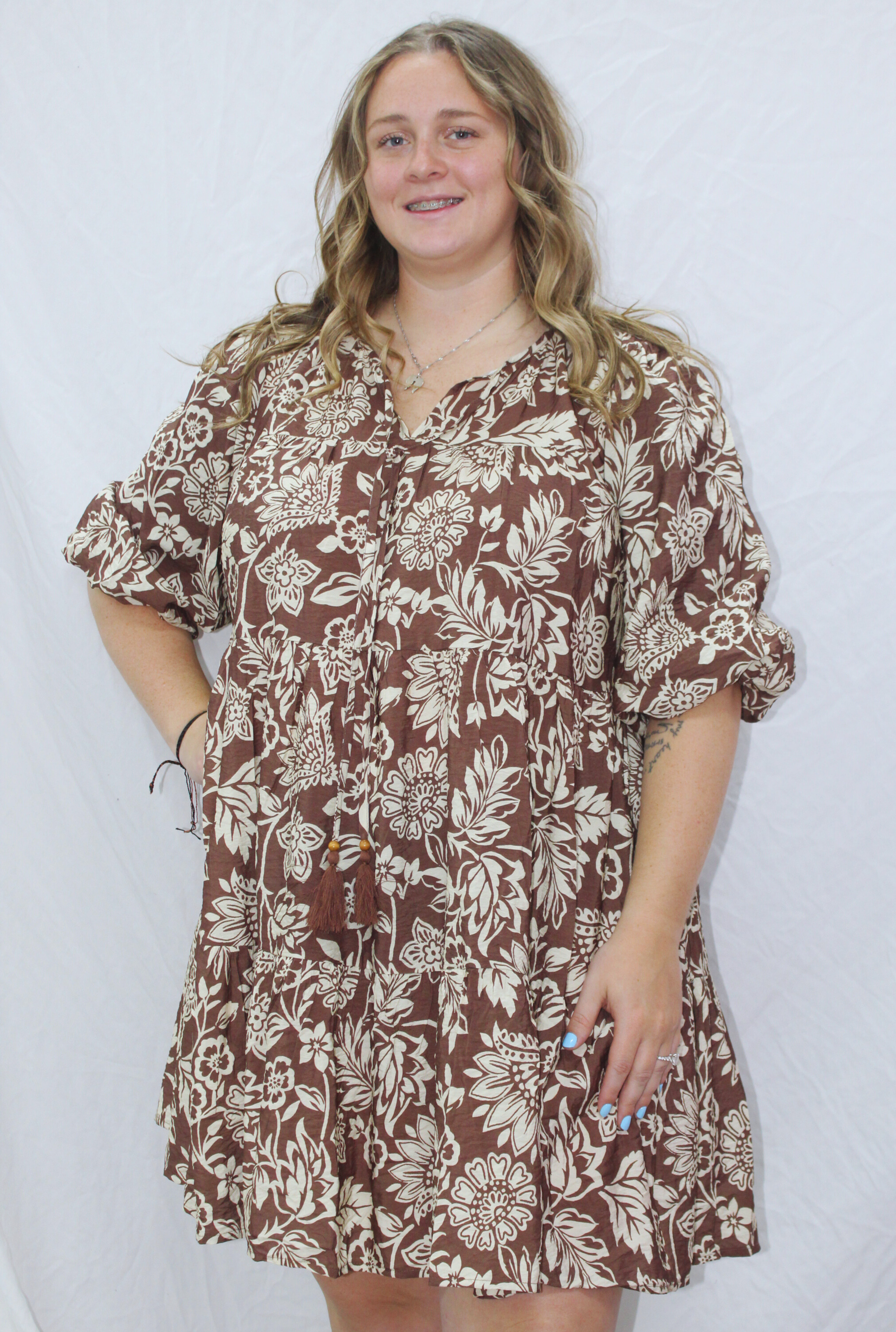 CURVY MOCHA WAVE DRESS