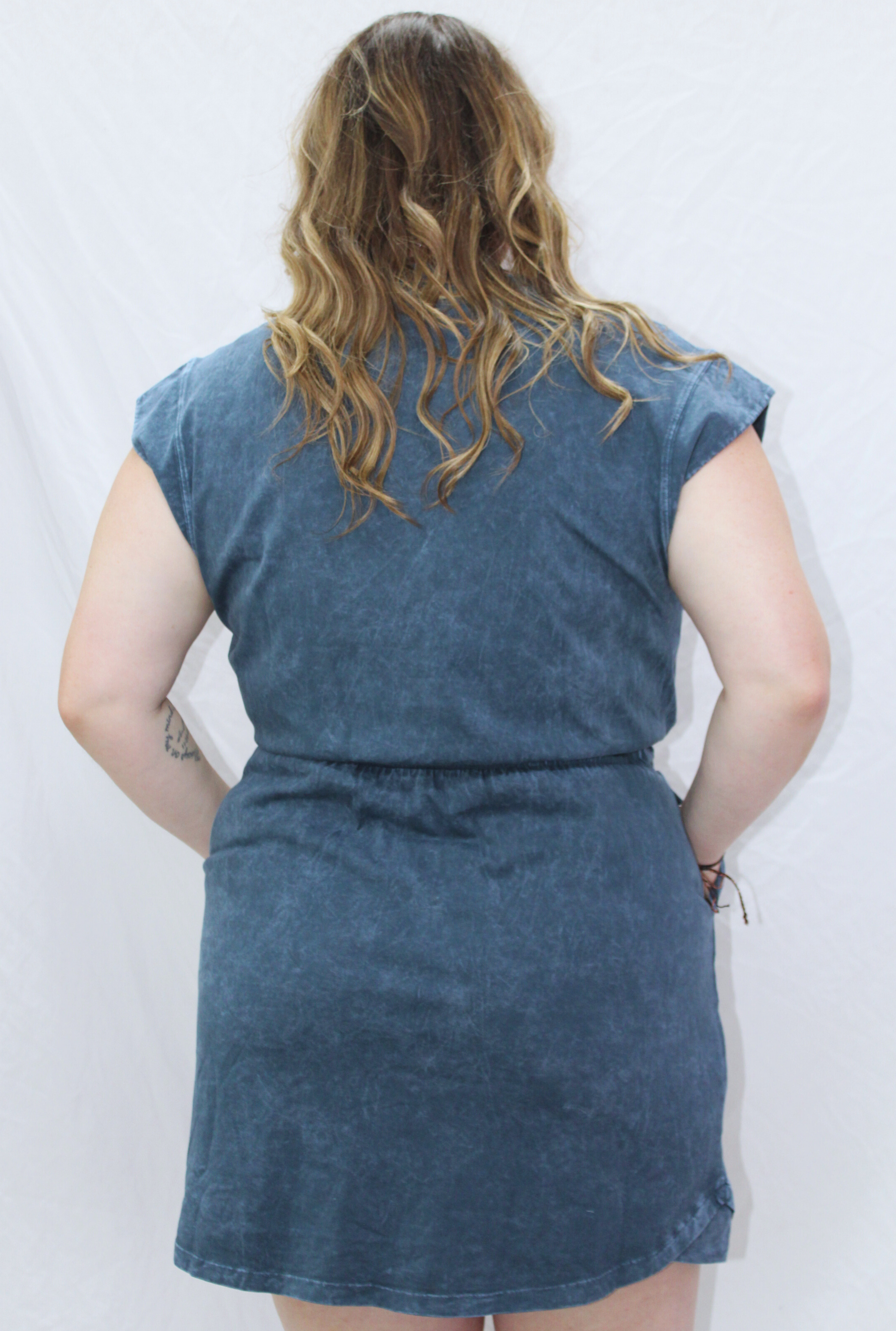CURVY BLUE BREEZY DRESS