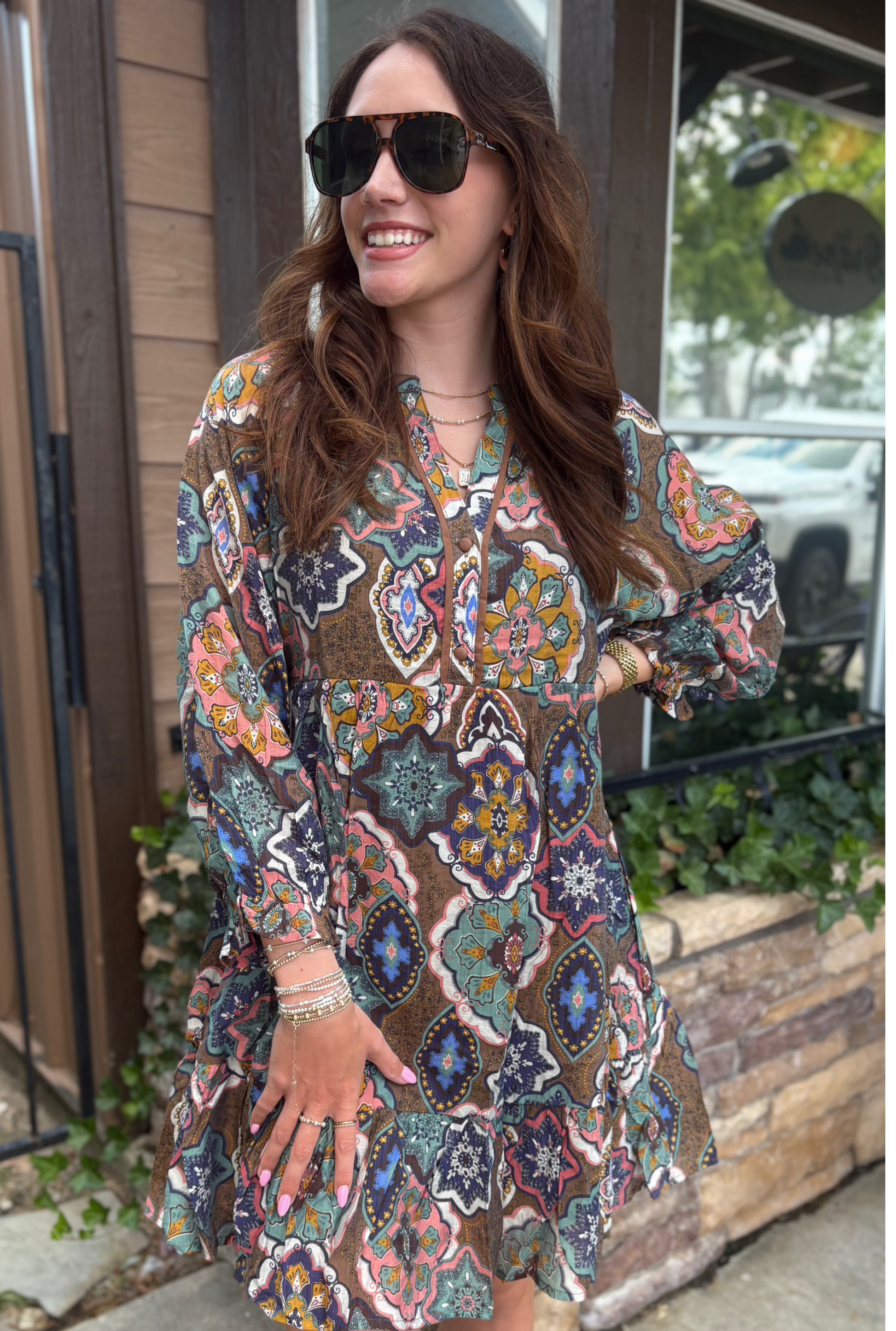 BROWN JO DRESS