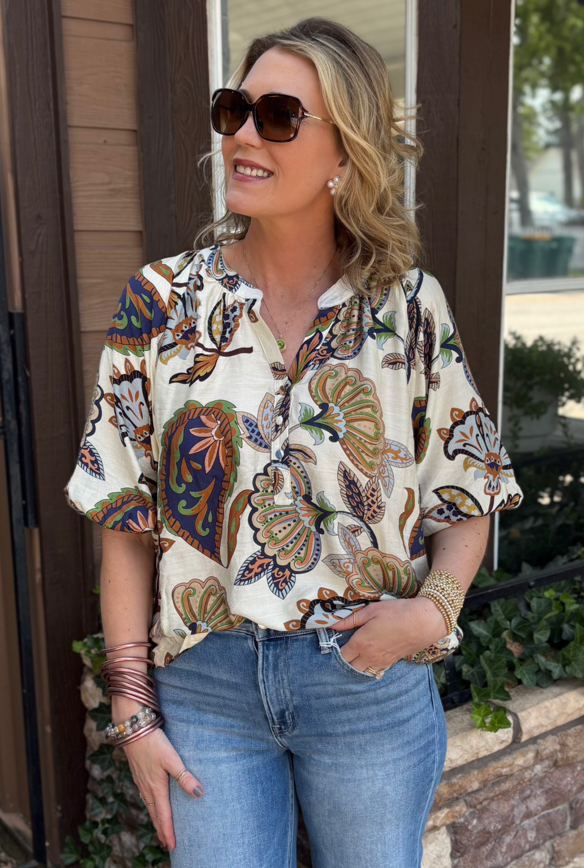 CREAM KELLY TOP