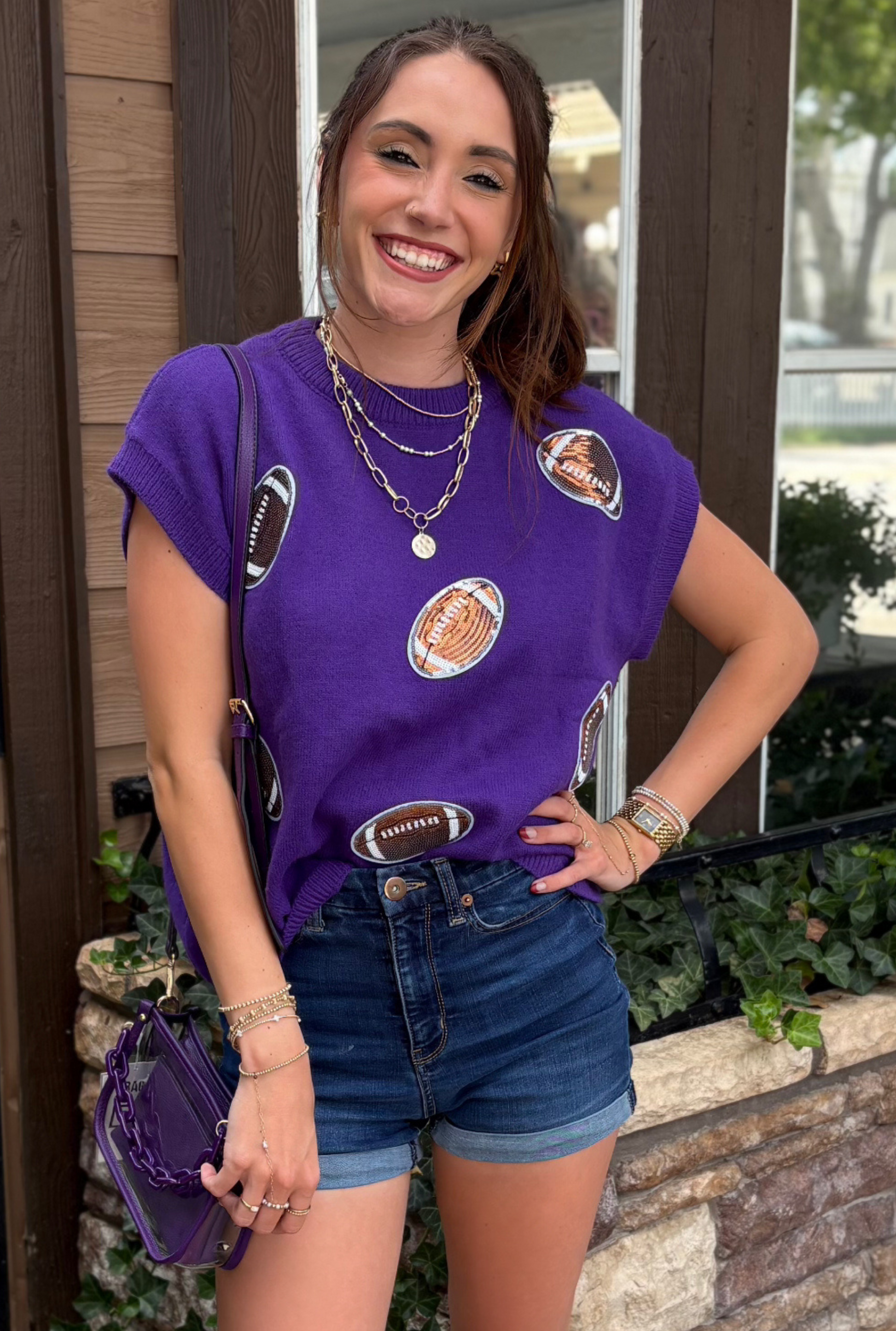 PURPLE GAME DAY FOOTBALL TOP