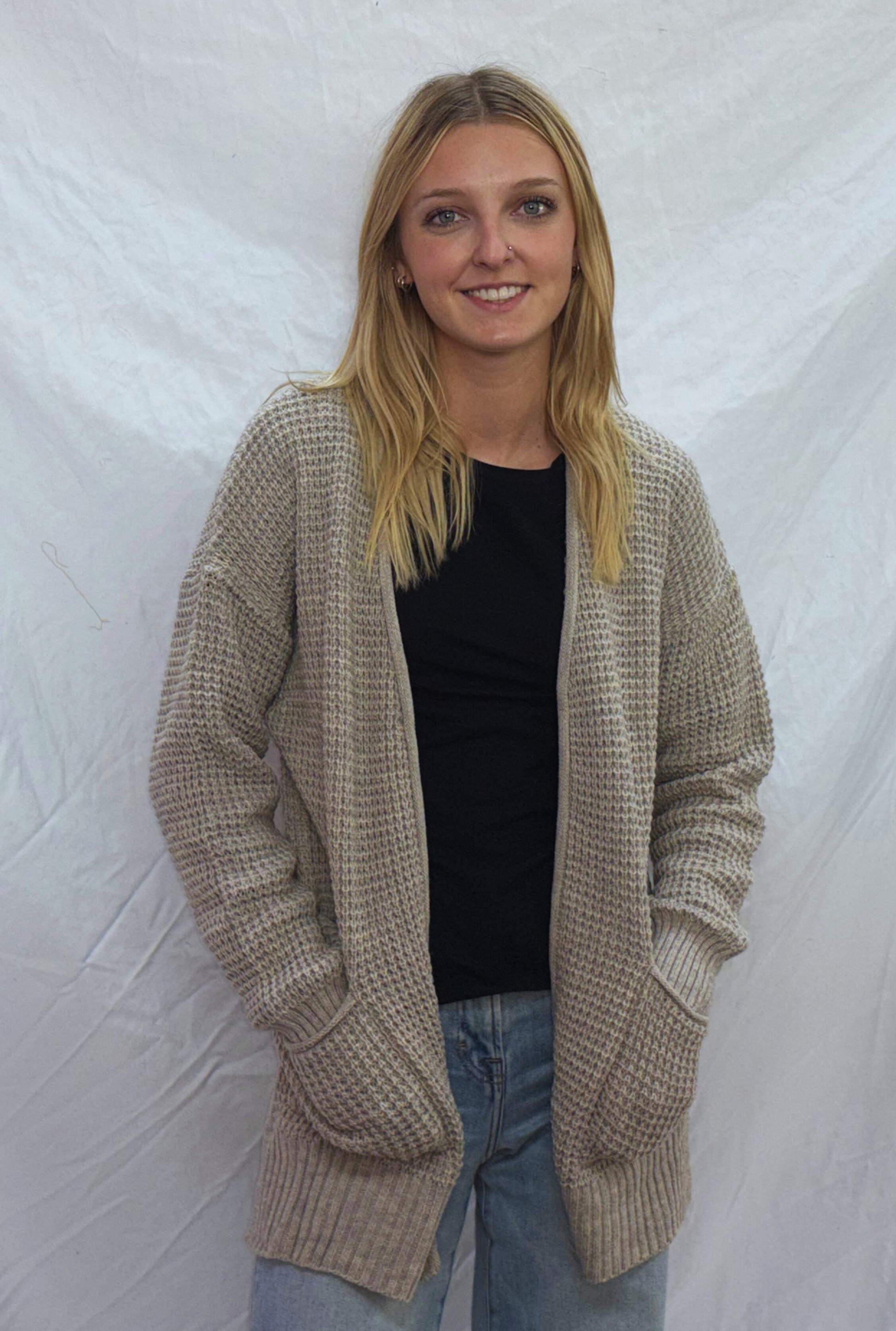 BEIGE JENNA CARDIGAN